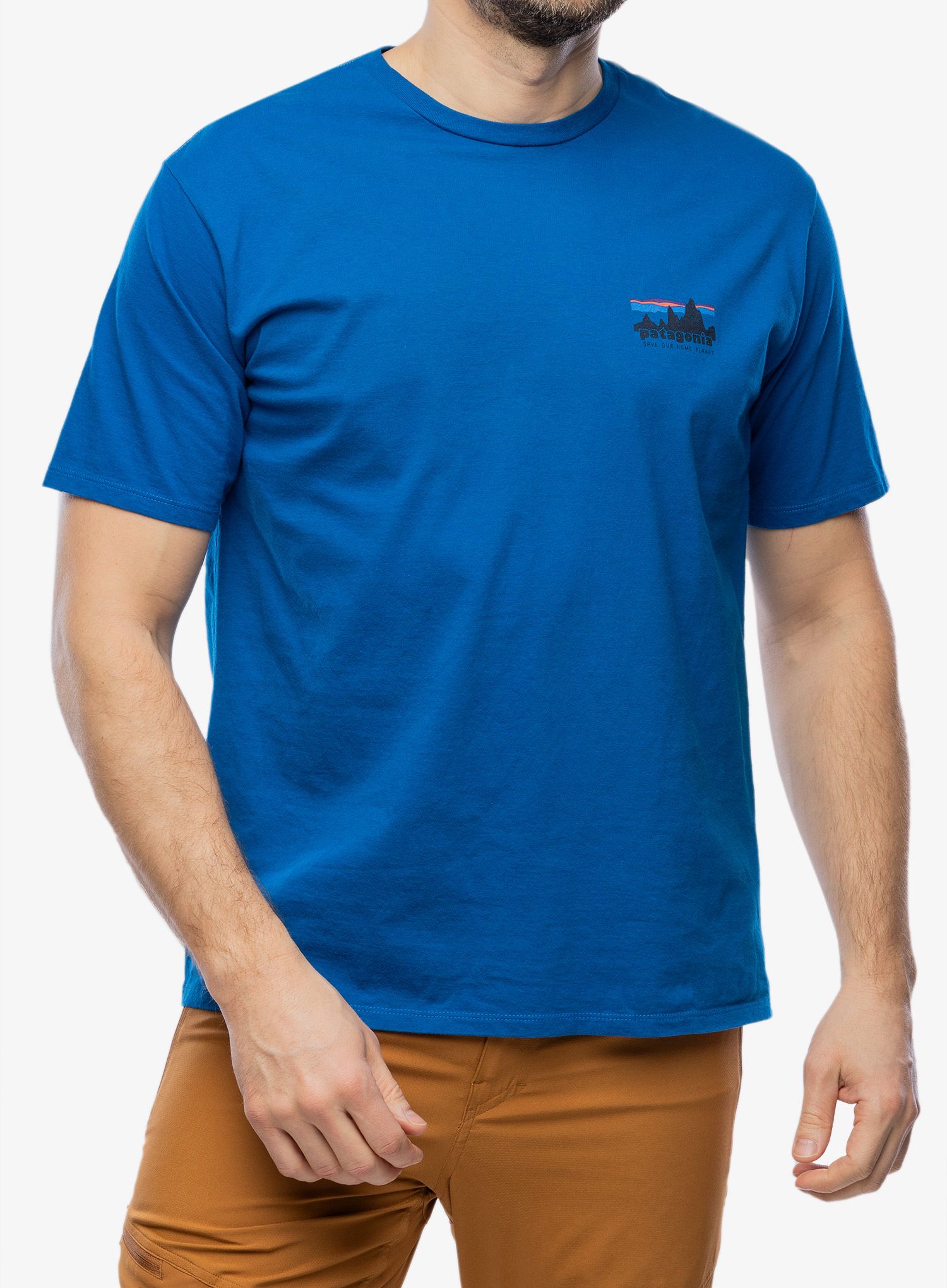 Bombažna majica Patagonia 73 Skyline Organic T-Shirt - endless blue