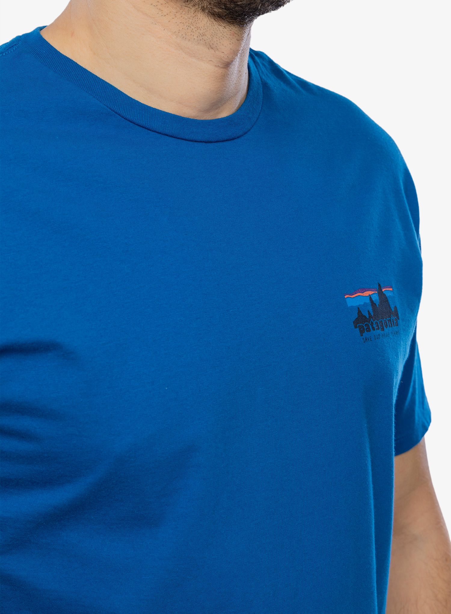 Bombažna majica Patagonia 73 Skyline Organic T-Shirt - endless blue