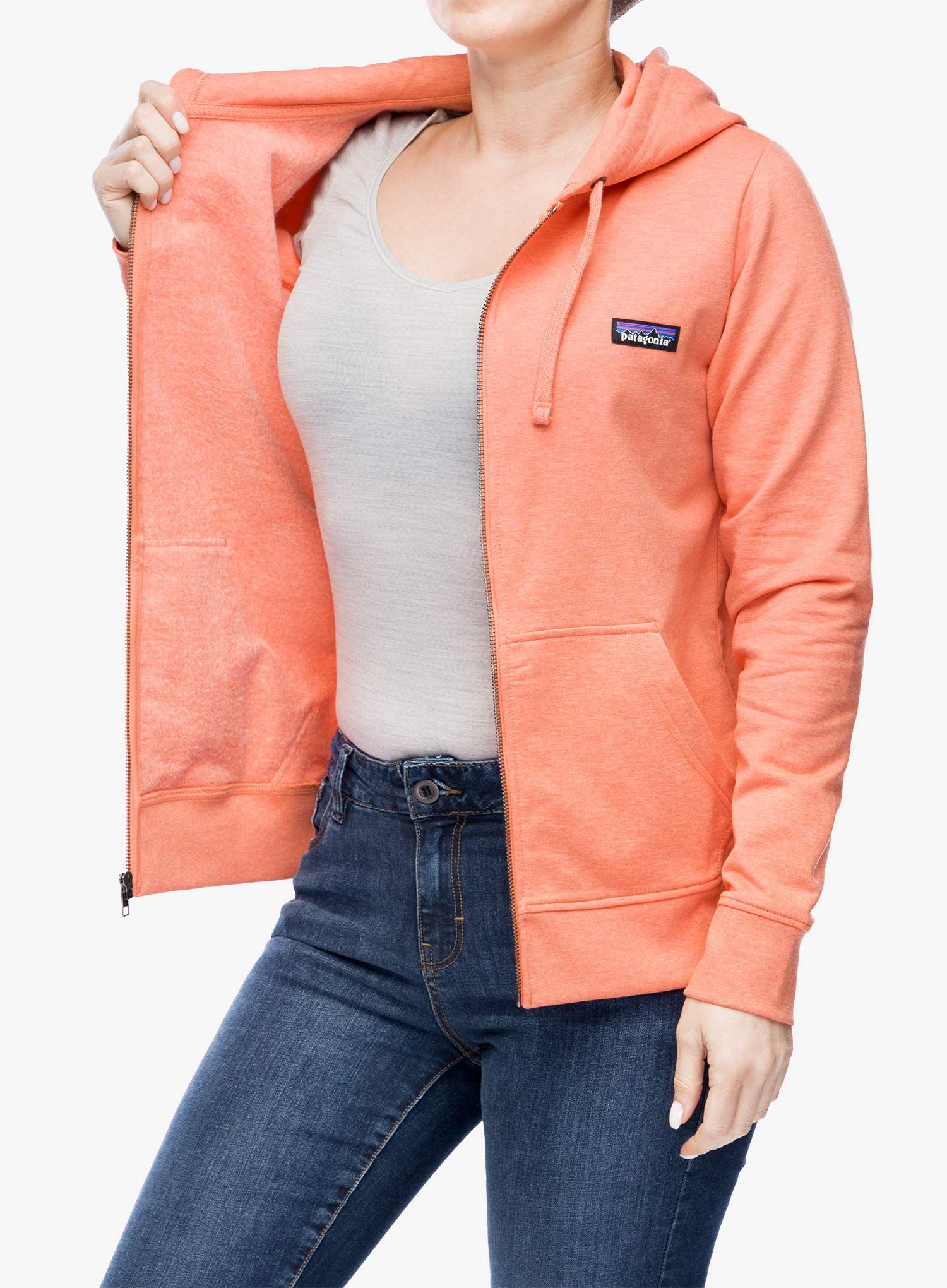 Ženska jopica z zadrgo Patagonia Ahnya Full Zip Hoody - coho coral