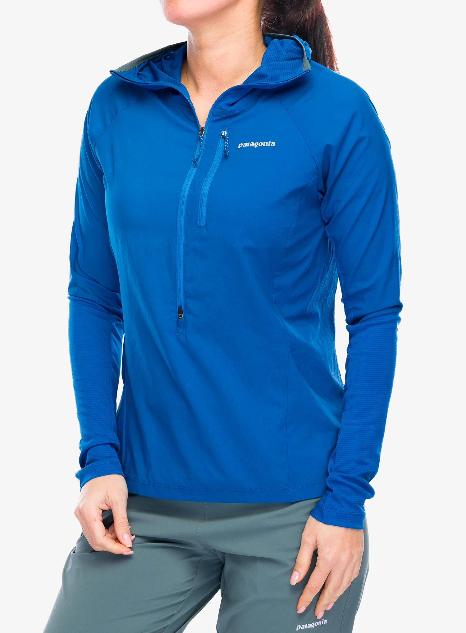 Ženska jakna za tek Patagonia Airshed Pro Pullover - endles blue