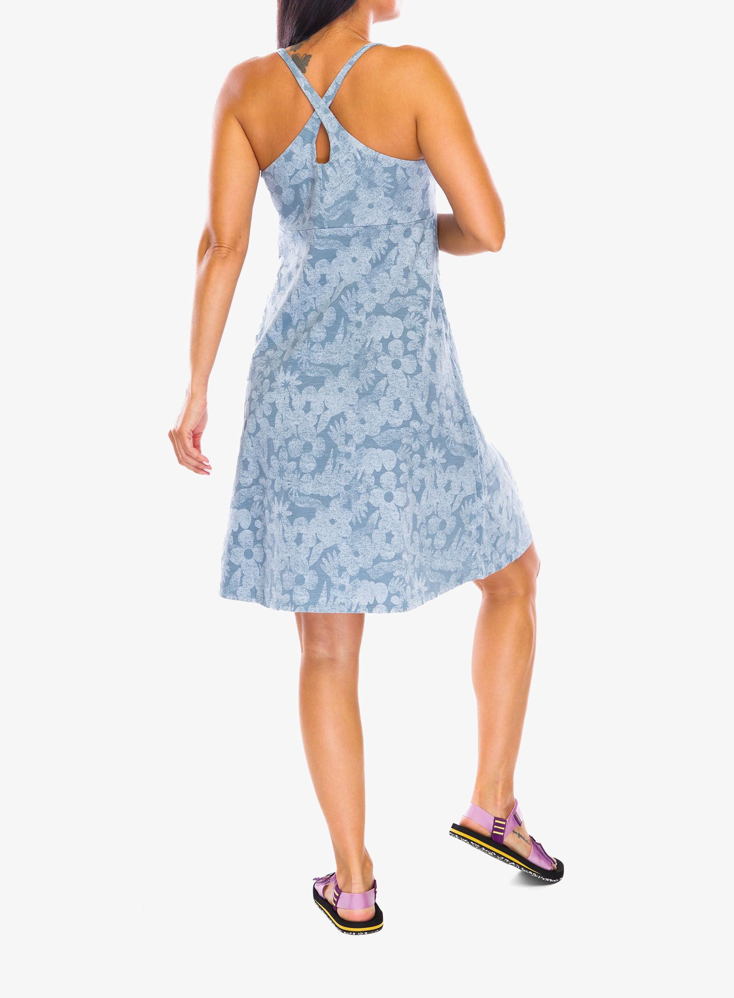Športna obleka Patagonia Amber Dawn Dress - channel spring/plume grey
