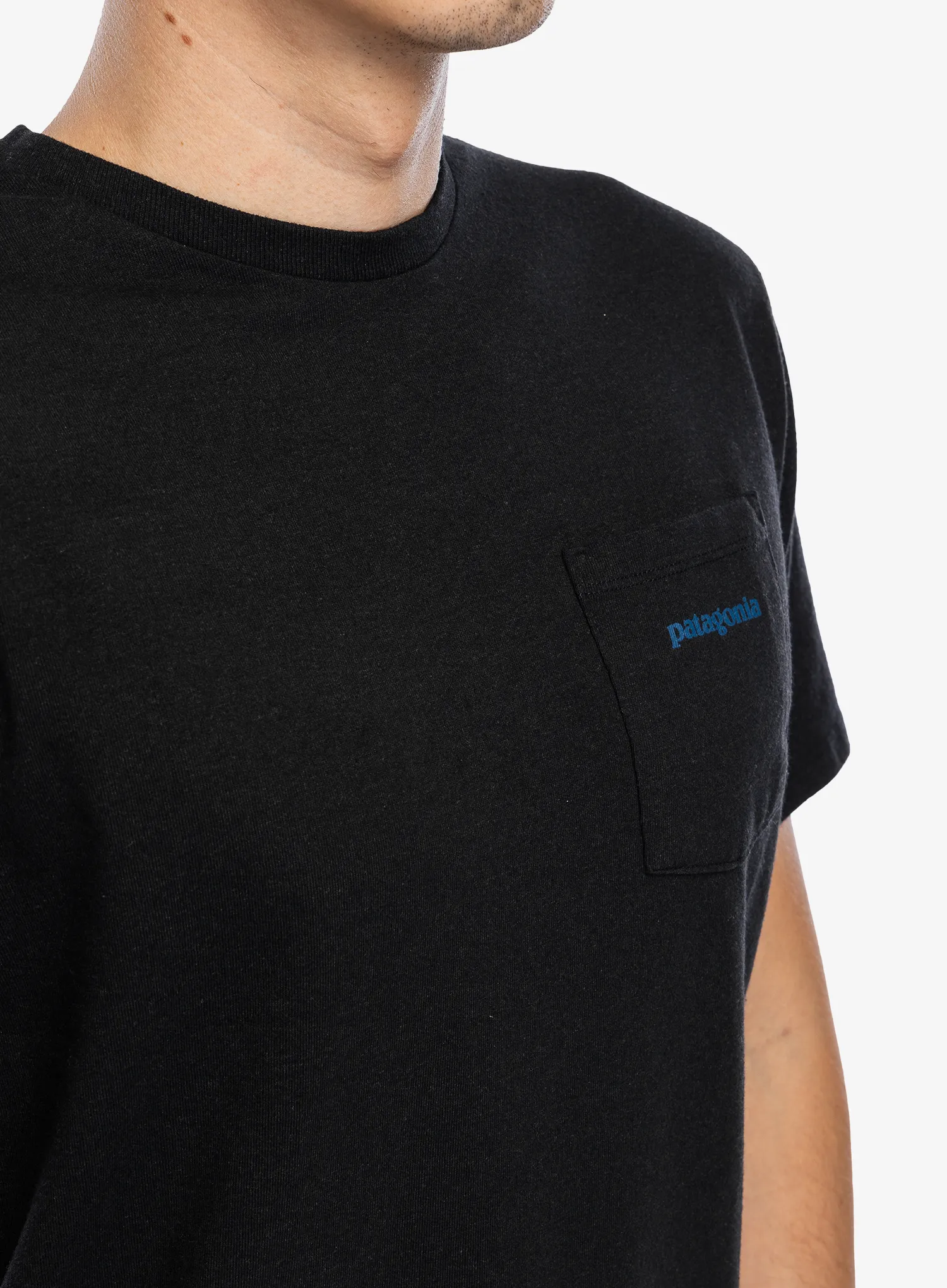 Moška majica Patagonia Boardshort Logo Pocket Responsibili-Tee - ink black