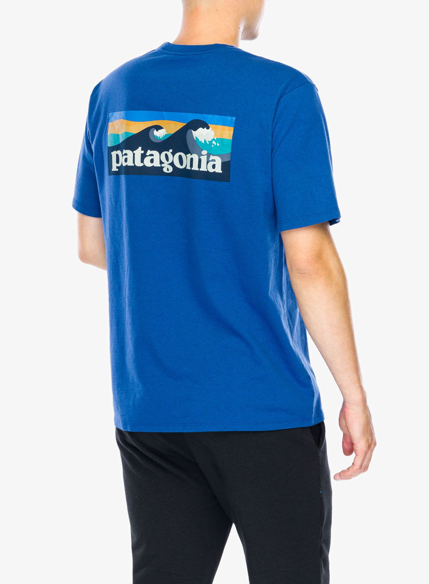 Majica s potiskom Patagonia Boardshort Logo Pocket Responsibili-Tee - endles blue