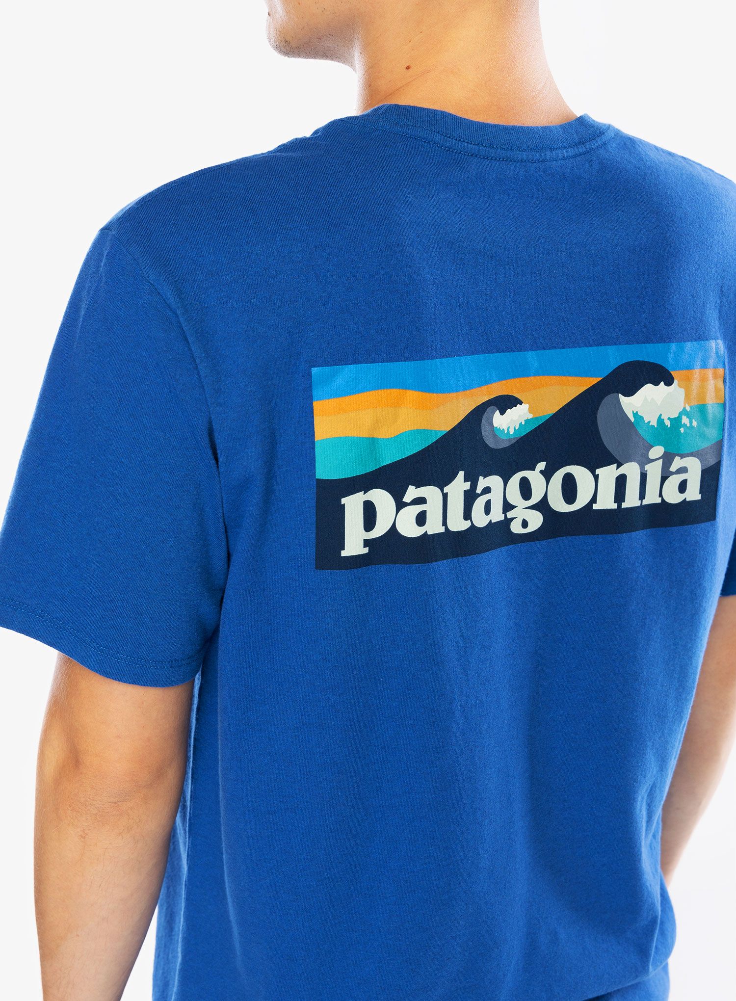 Majica s potiskom Patagonia Boardshort Logo Pocket Responsibili-Tee - endles blue