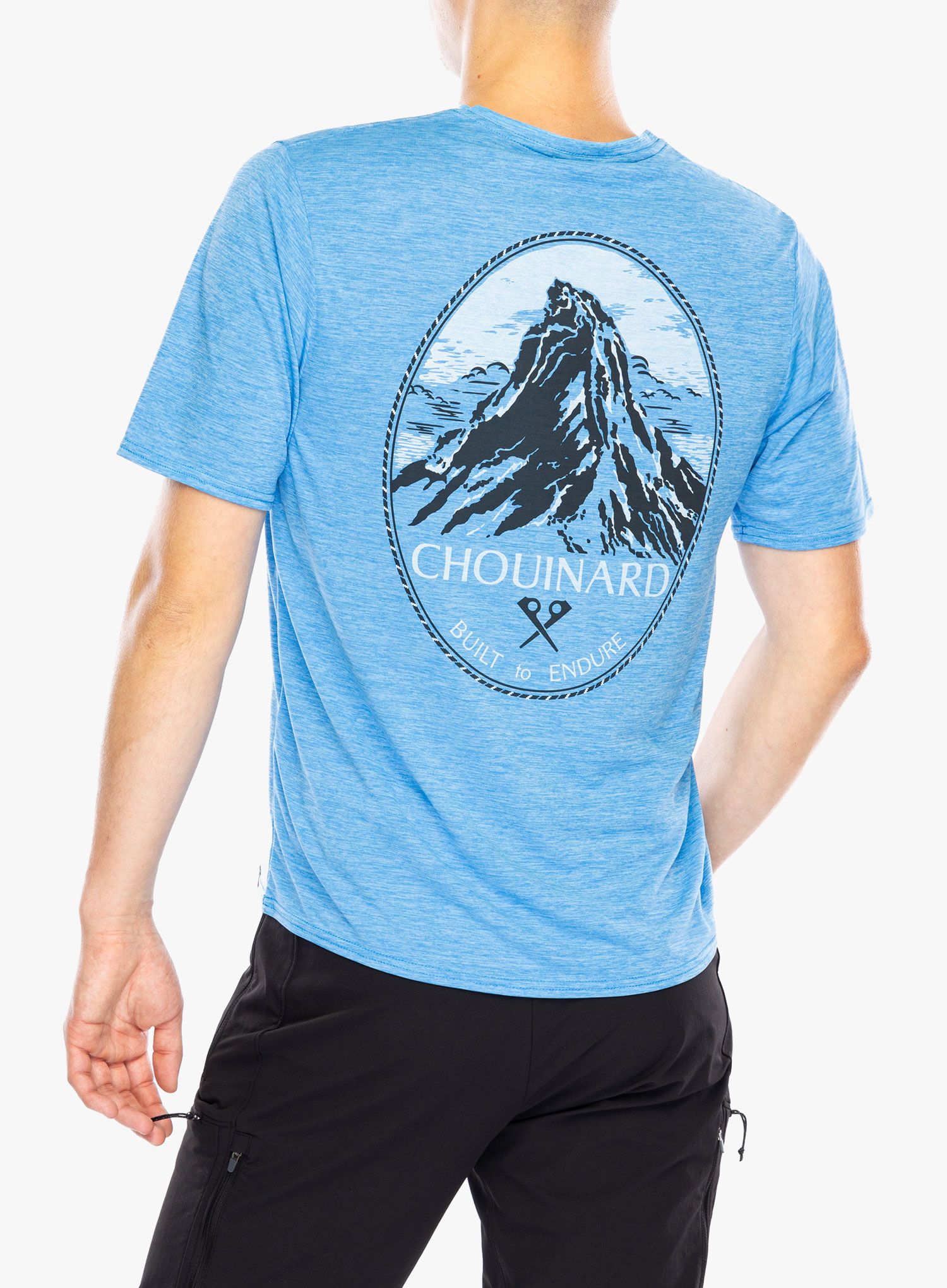 Majica s potiskom Patagonia Cap Cool Daily Graphic Shirt Lands - chouinard crest vessel blue