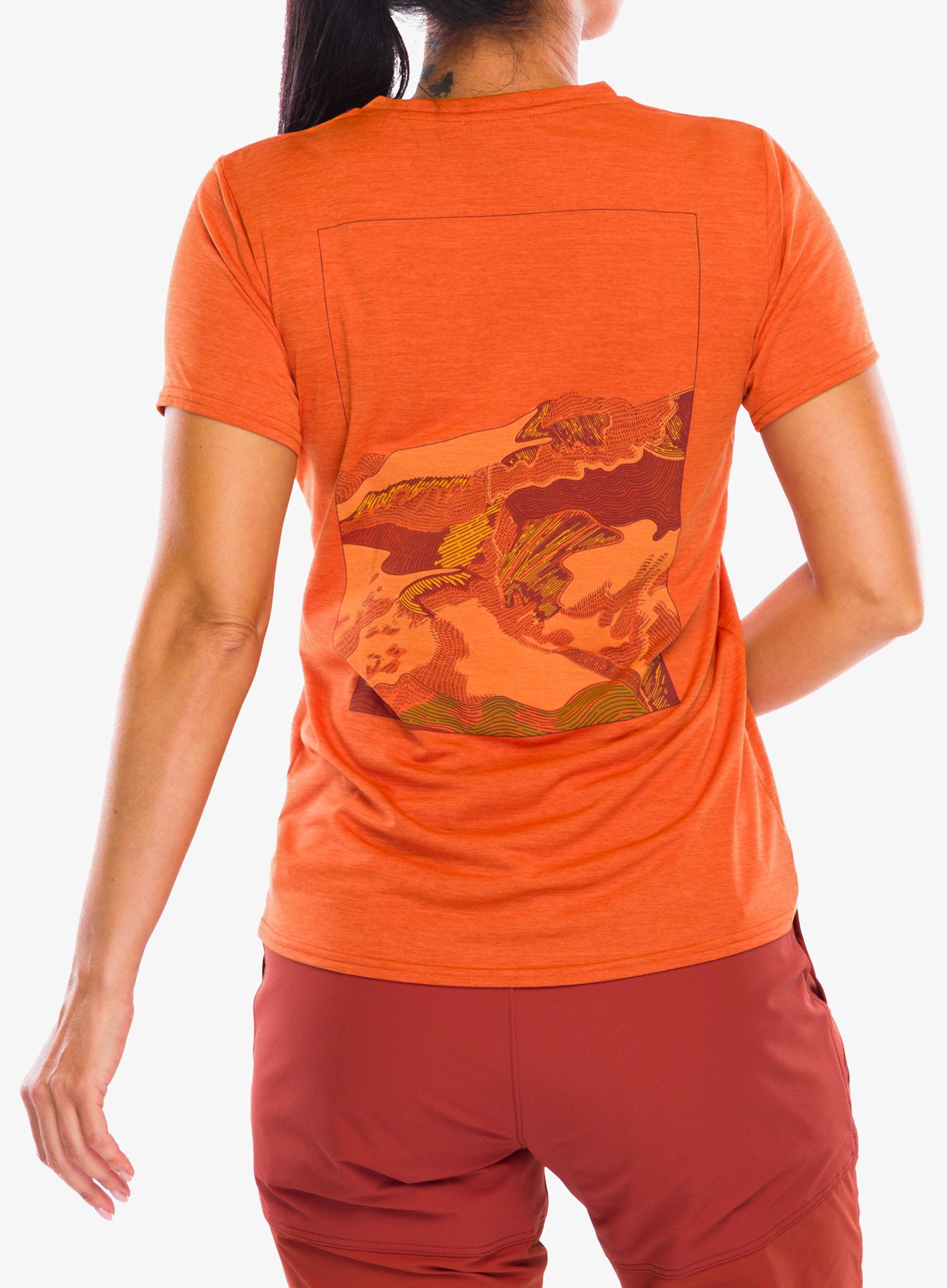 Ženska majica Patagonia Cap Cool Daily Graphic Shirt Lands - trailways redtail rust x-dye