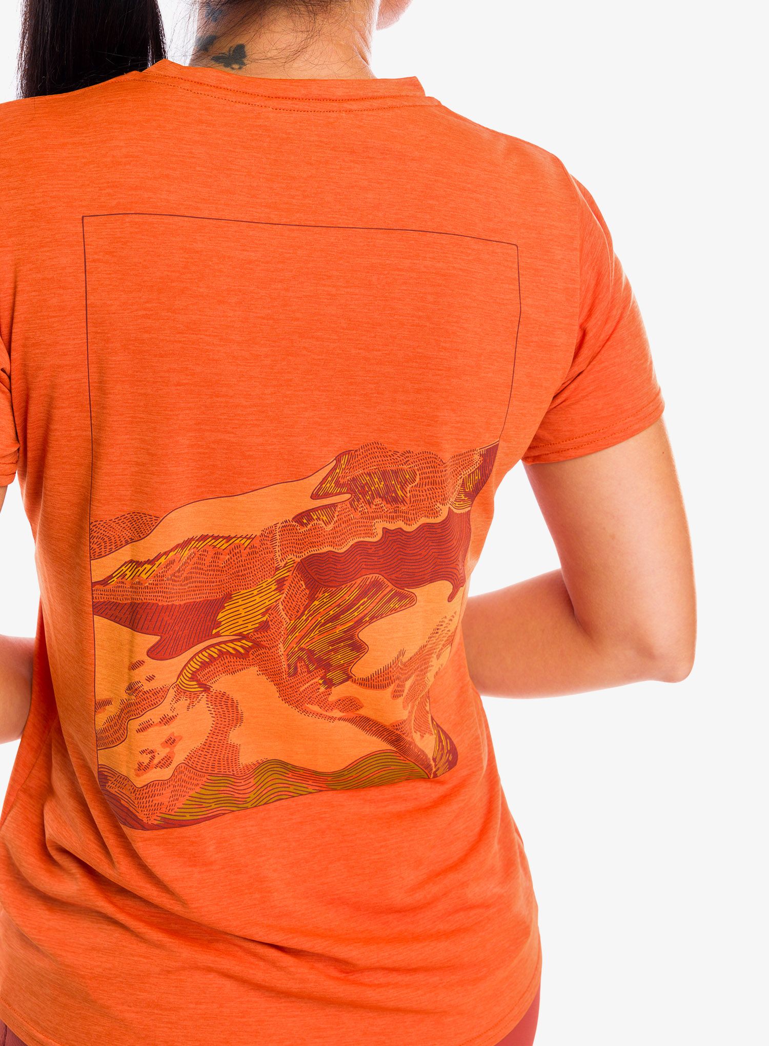 Ženska majica Patagonia Cap Cool Daily Graphic Shirt Lands - trailways redtail rust x-dye