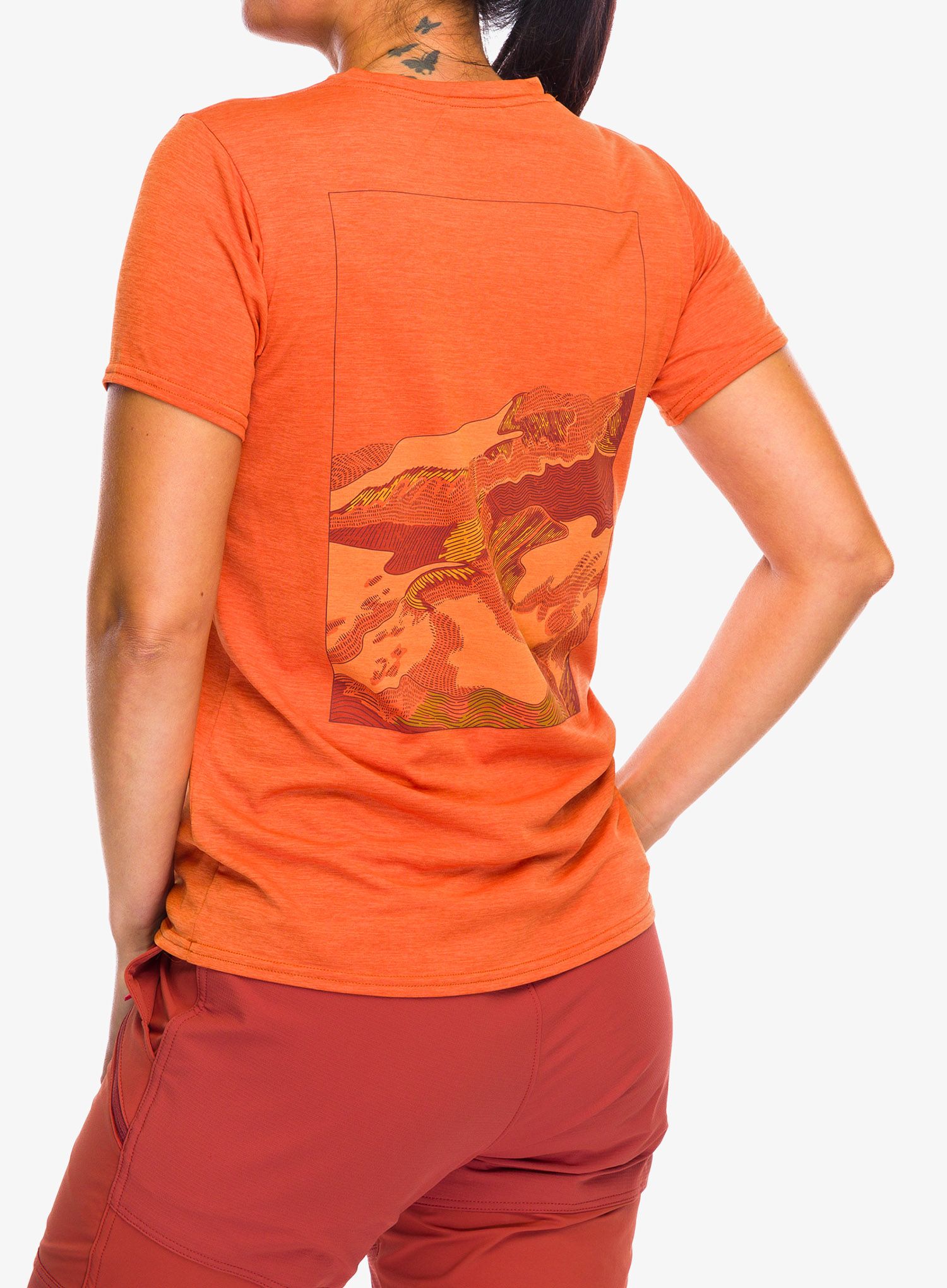 Ženska majica Patagonia Cap Cool Daily Graphic Shirt Lands - trailways redtail rust x-dye