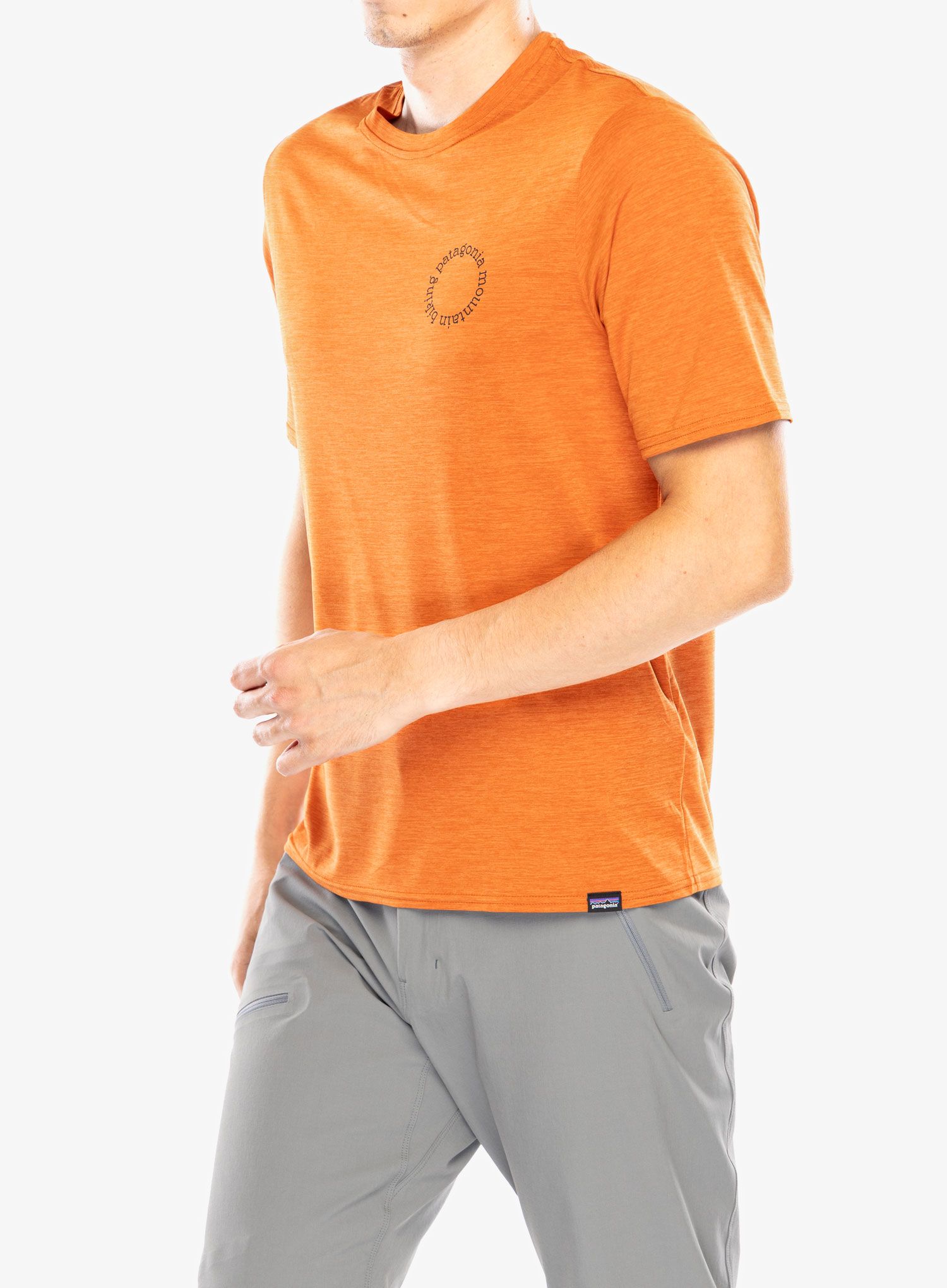 Majica s potiskom Patagonia Cap Cool Daily Graphic Shirt Lands - spoke stencil redtail rust