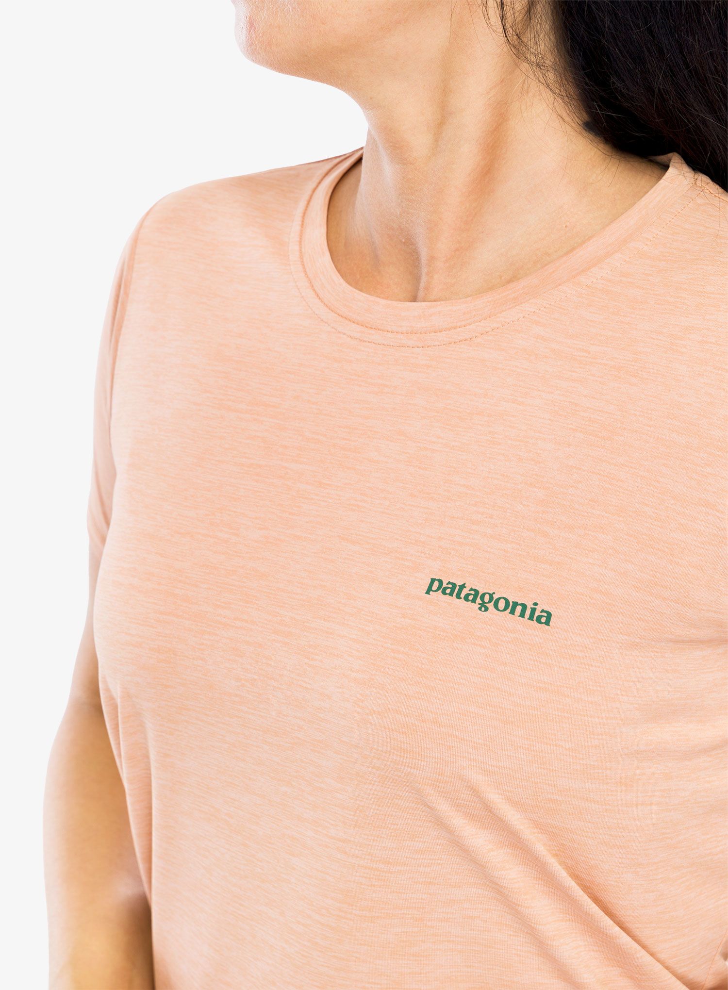 Ženska majica Patagonia Cap Cool Daily Graphic Shirt Waters - boardshort logo terra pink