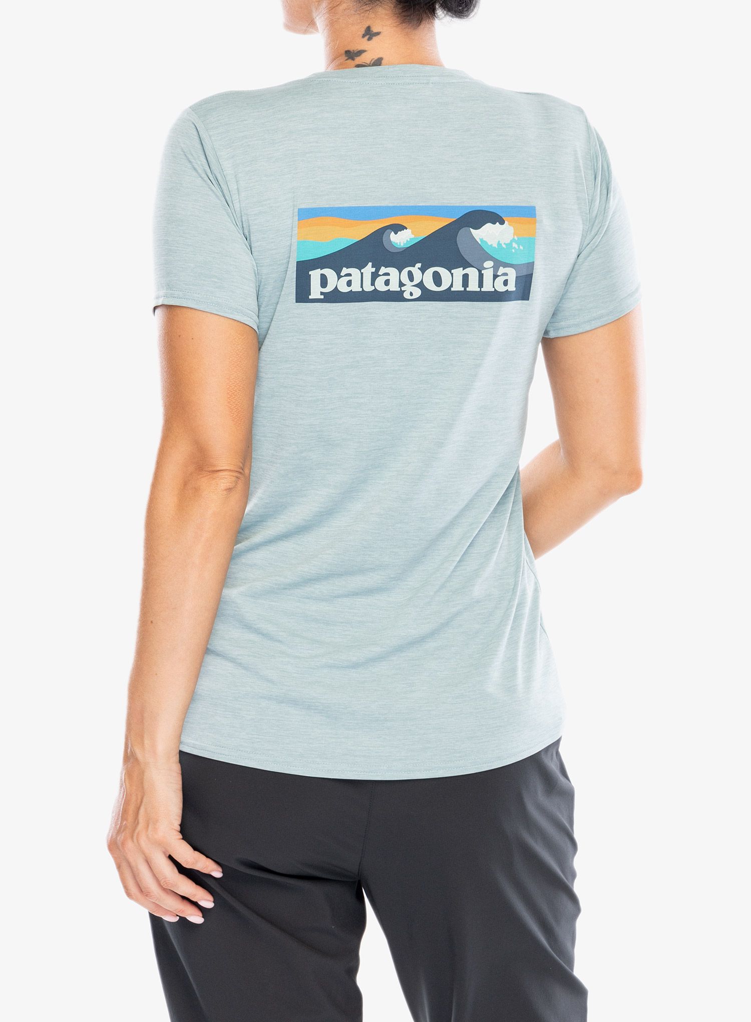 Ženska majica Patagonia Cap Cool Daily Graphic Shirt Waters - boardshort logo thermal blue