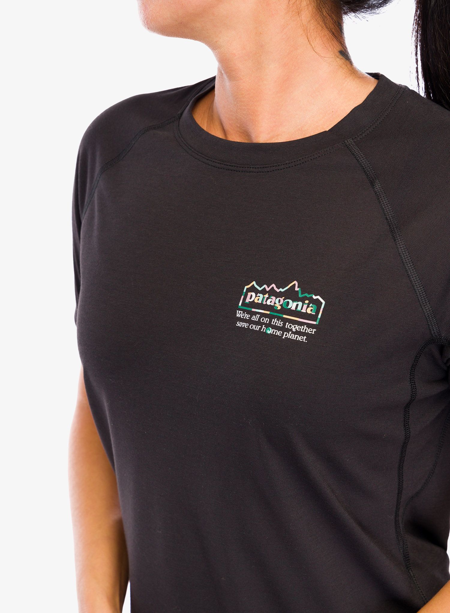 Ženska športna majica Patagonia Cap Cool Trail Graphic Shirt - unity fitz black