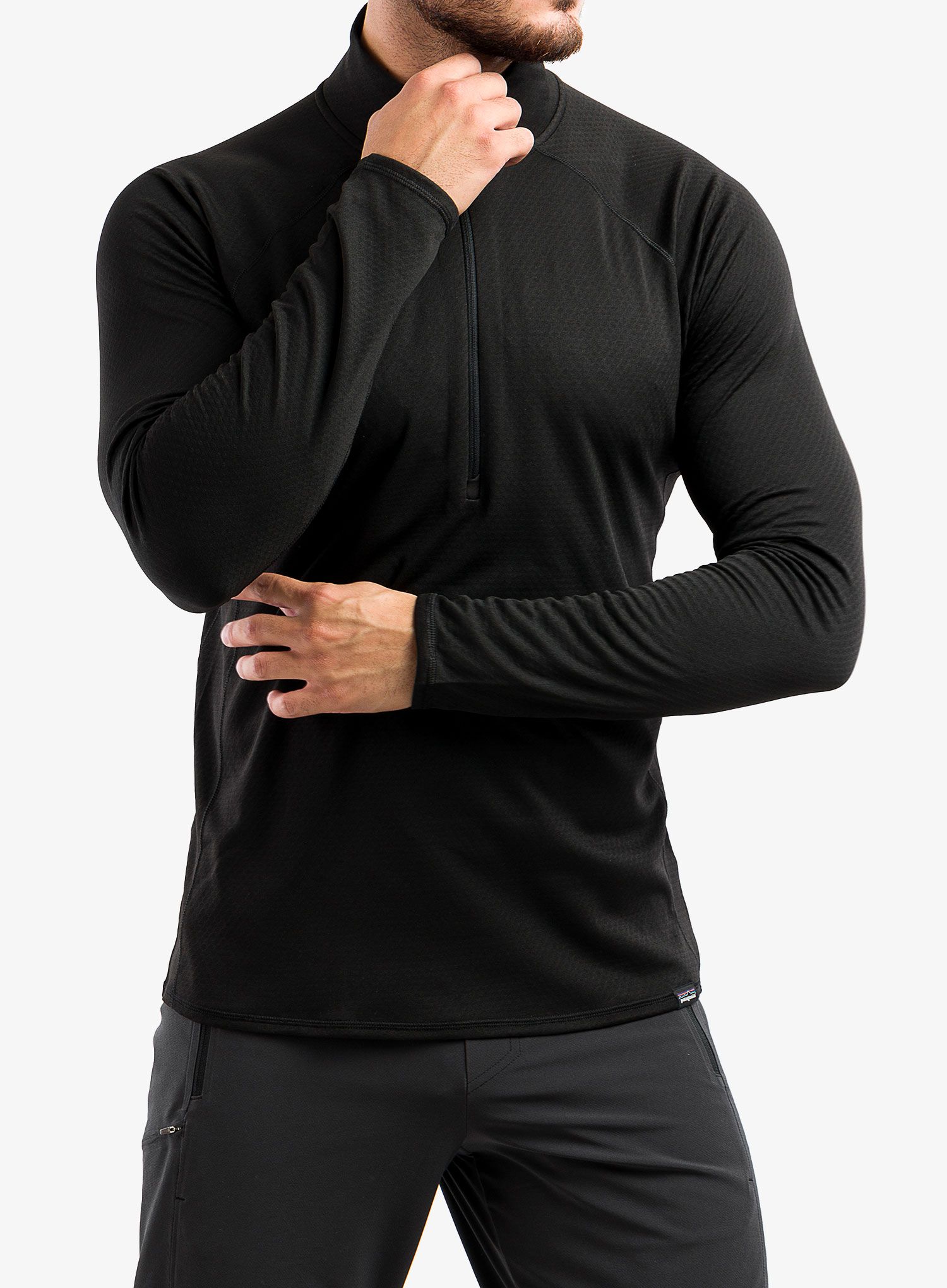 Termo flis jopa Patagonia Capilene MW Zip-Neck - black