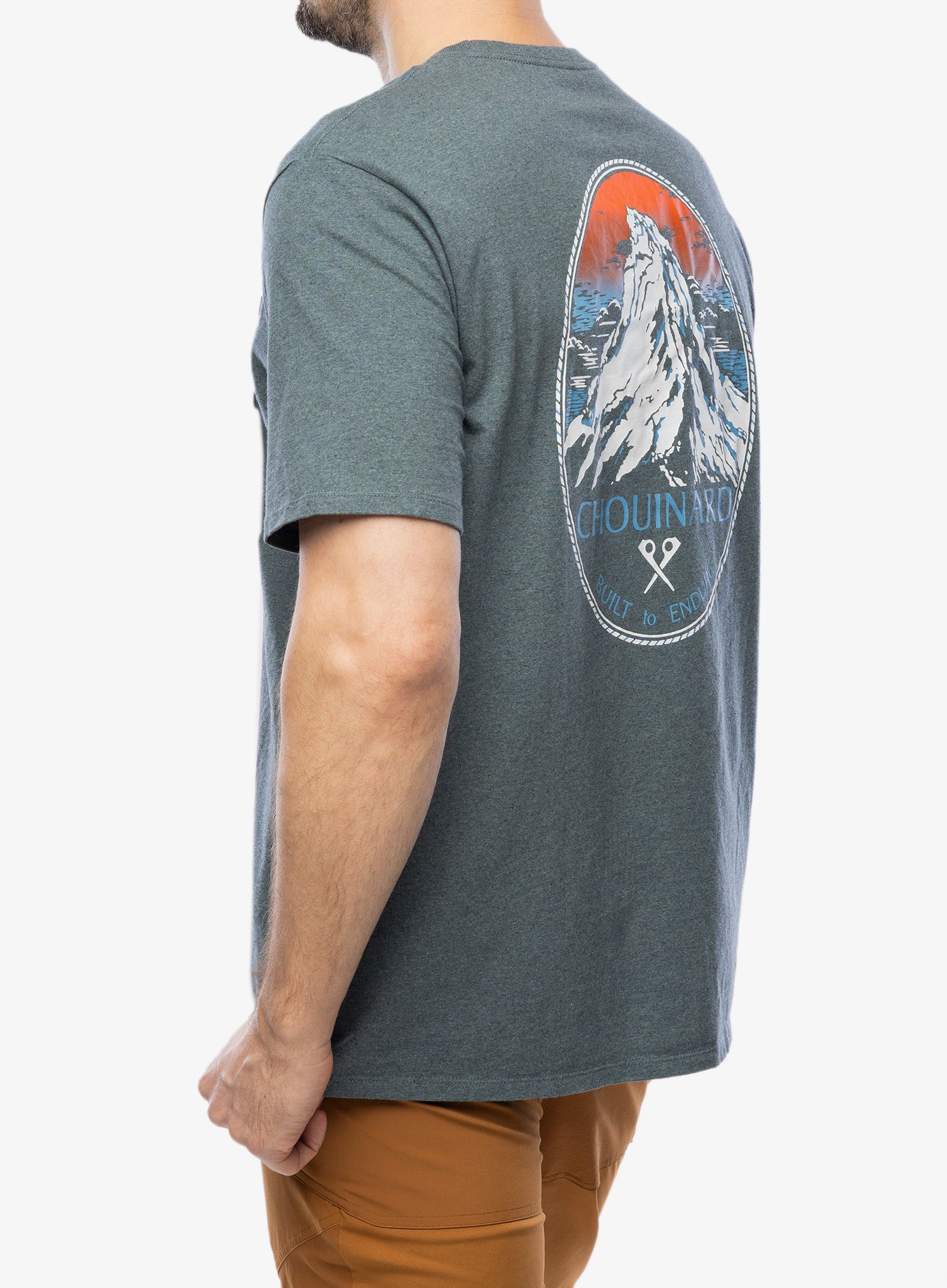 Majica s potiskom Patagonia Chouinard Crest Pocket Responsibili-Tee - nouveau green