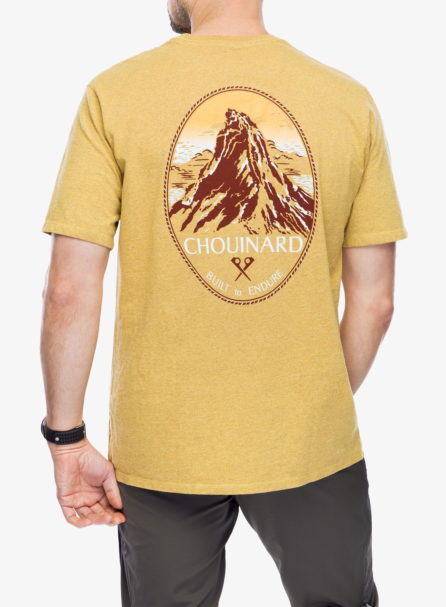 Majica s potiskom Patagonia Chouinard Crest Pocket Responsibili-Tee - pufferfish gold