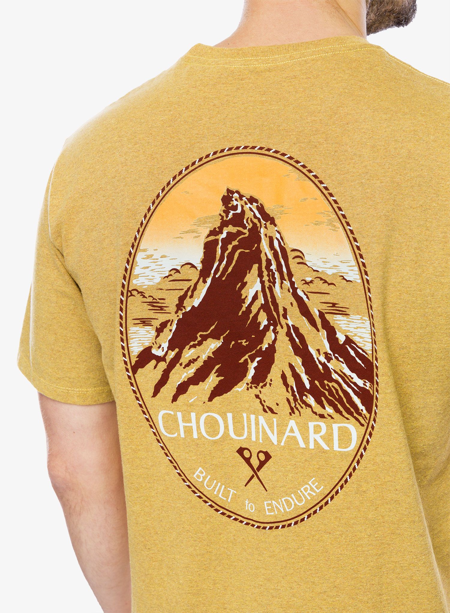 Majica s potiskom Patagonia Chouinard Crest Pocket Responsibili-Tee - pufferfish gold