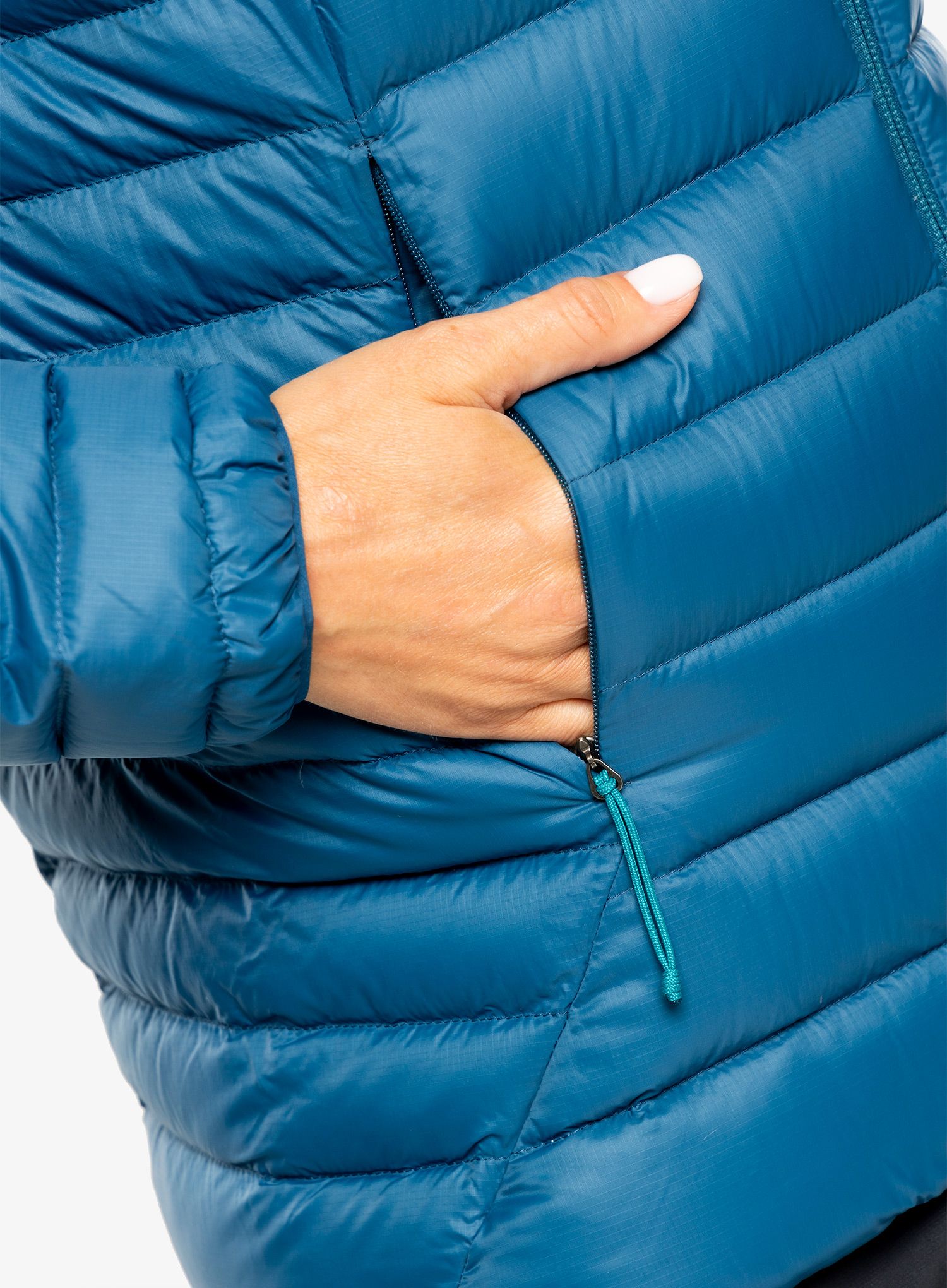Ženska puhovka Patagonia Down Sweater Hoody - lagom blue