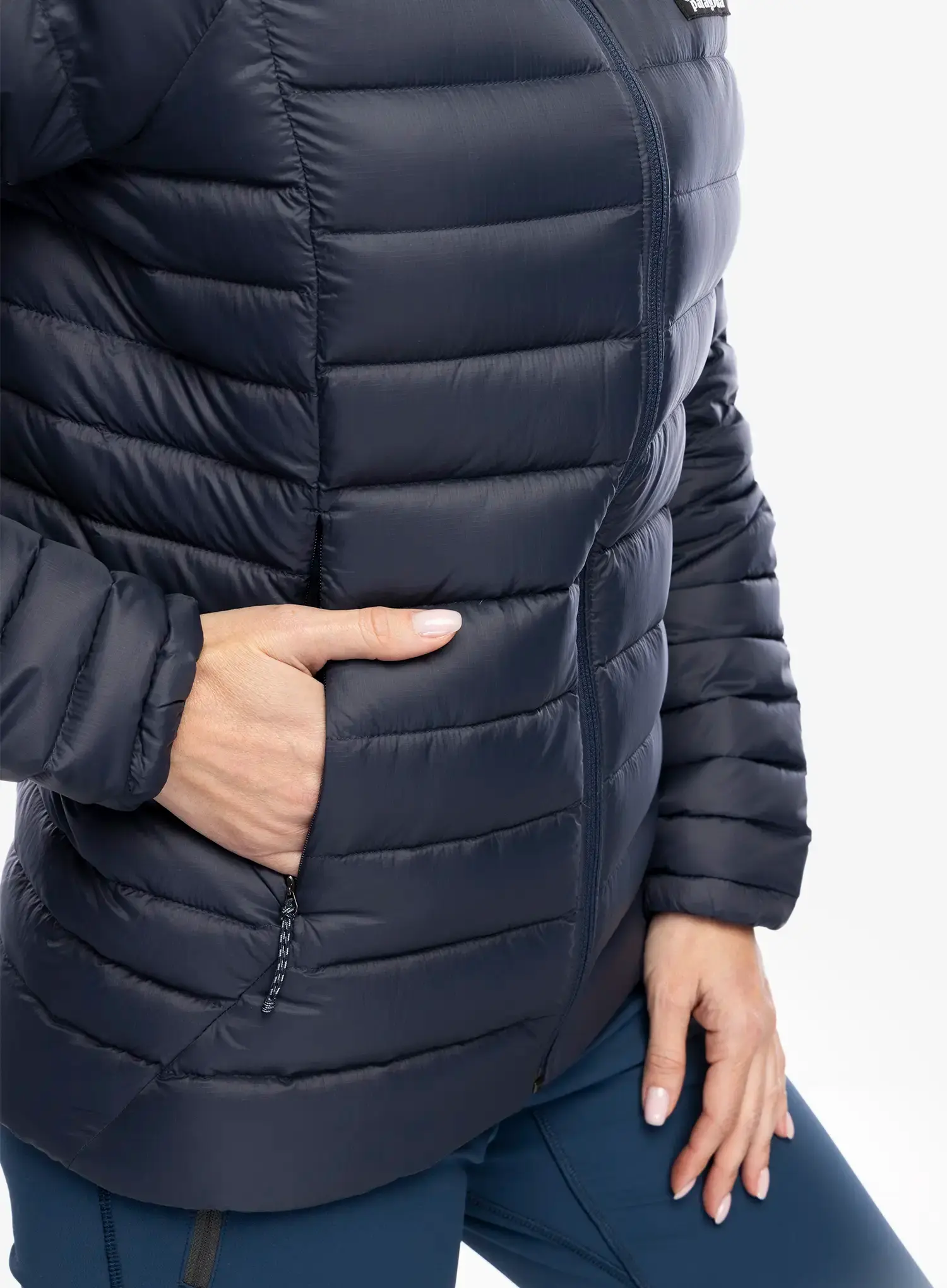 Ženska puhovka Patagonia Down Sweater Hoody - smolder blue