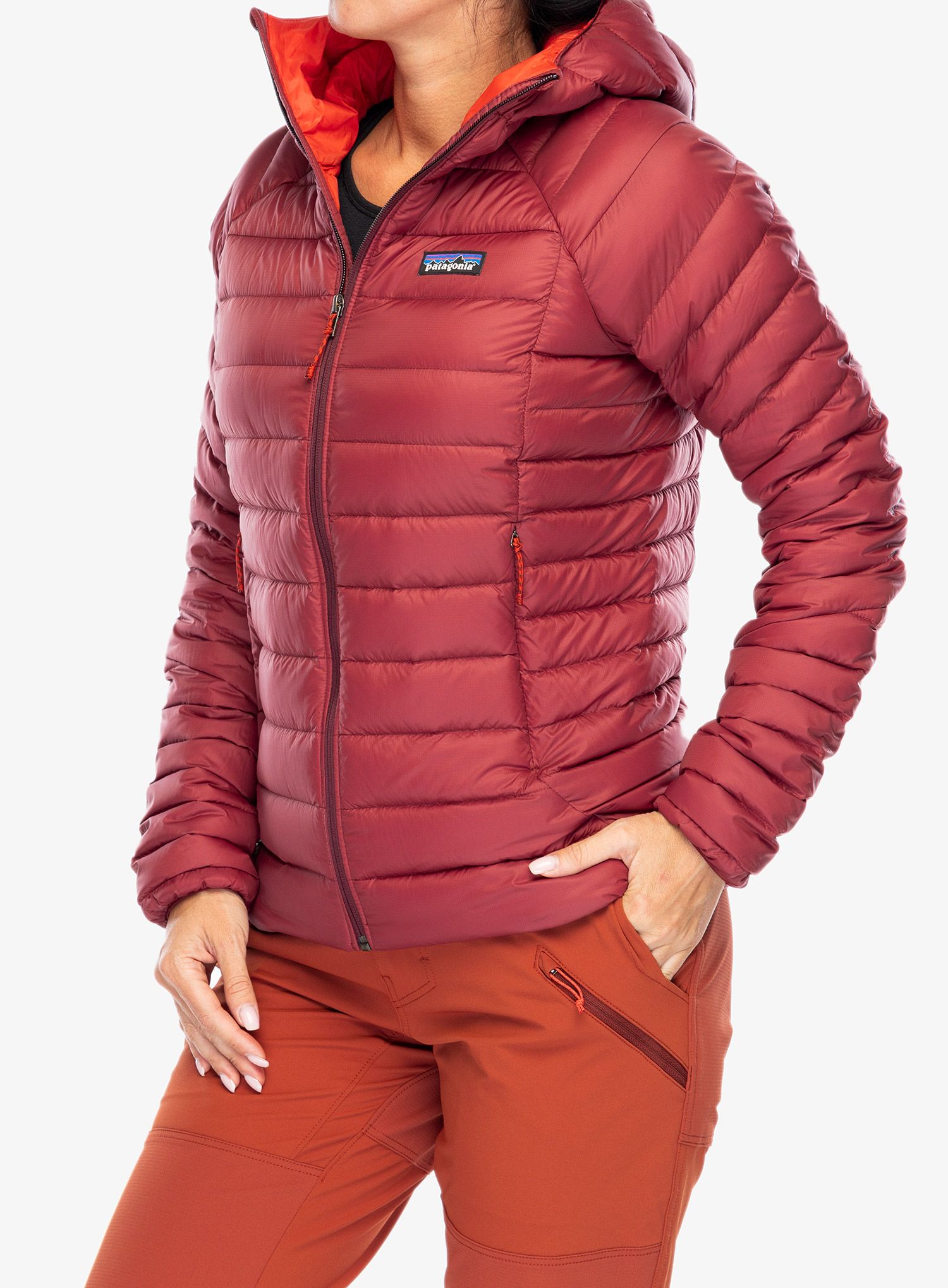 Ženska puhovka Patagonia Down Sweater Hoody - oxide red