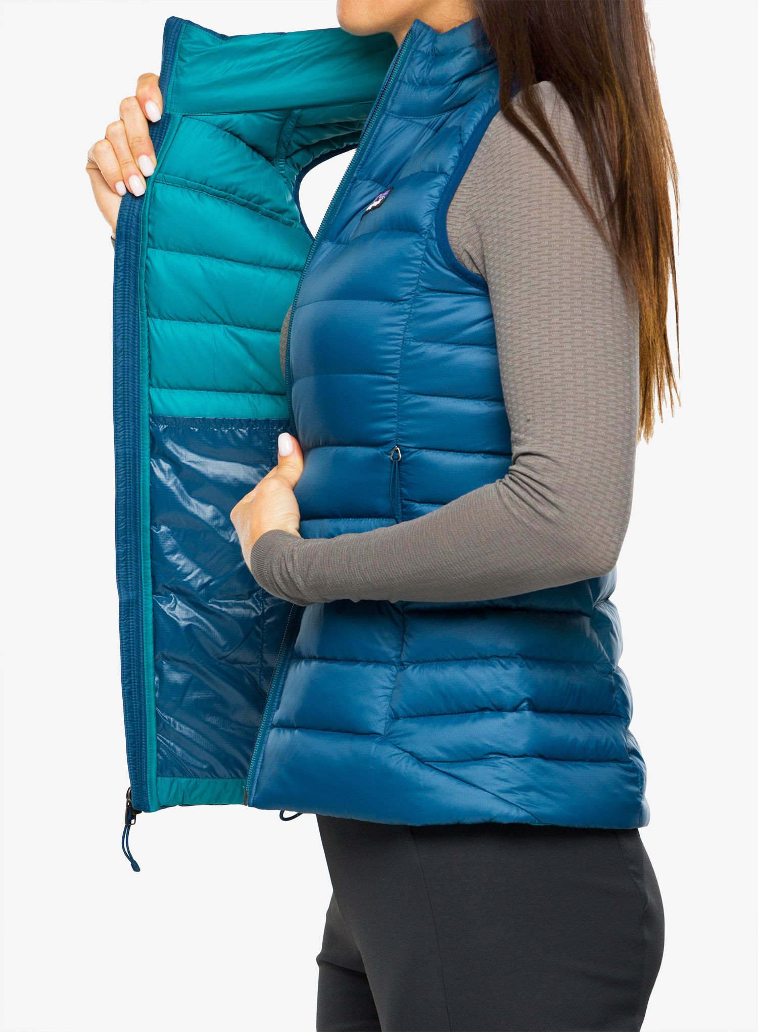 Ženski brezrokavnik Patagonia Down Sweater Vest - lagom blue