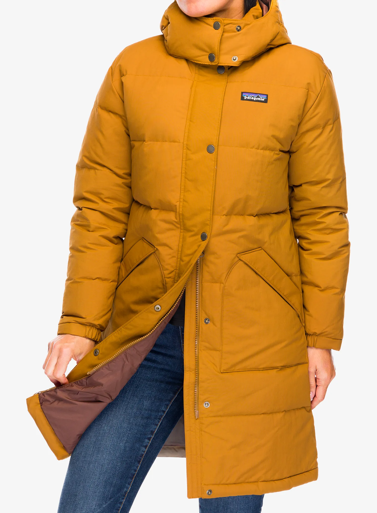 Puhast plašč Patagonia Downdrift Parka - shelter brown