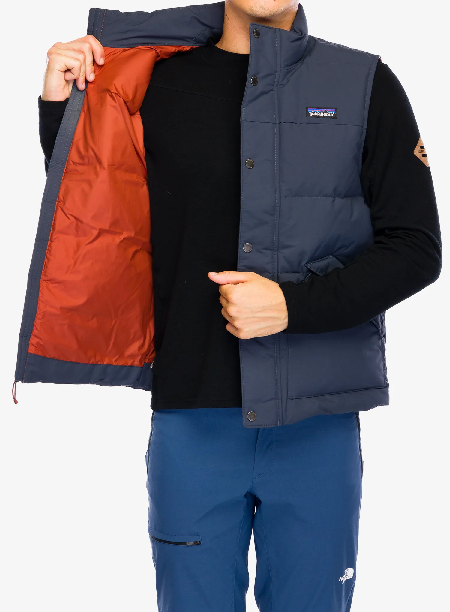 Puhasti brezrokavnik Patagonia Downdrift Vest - smolder blue