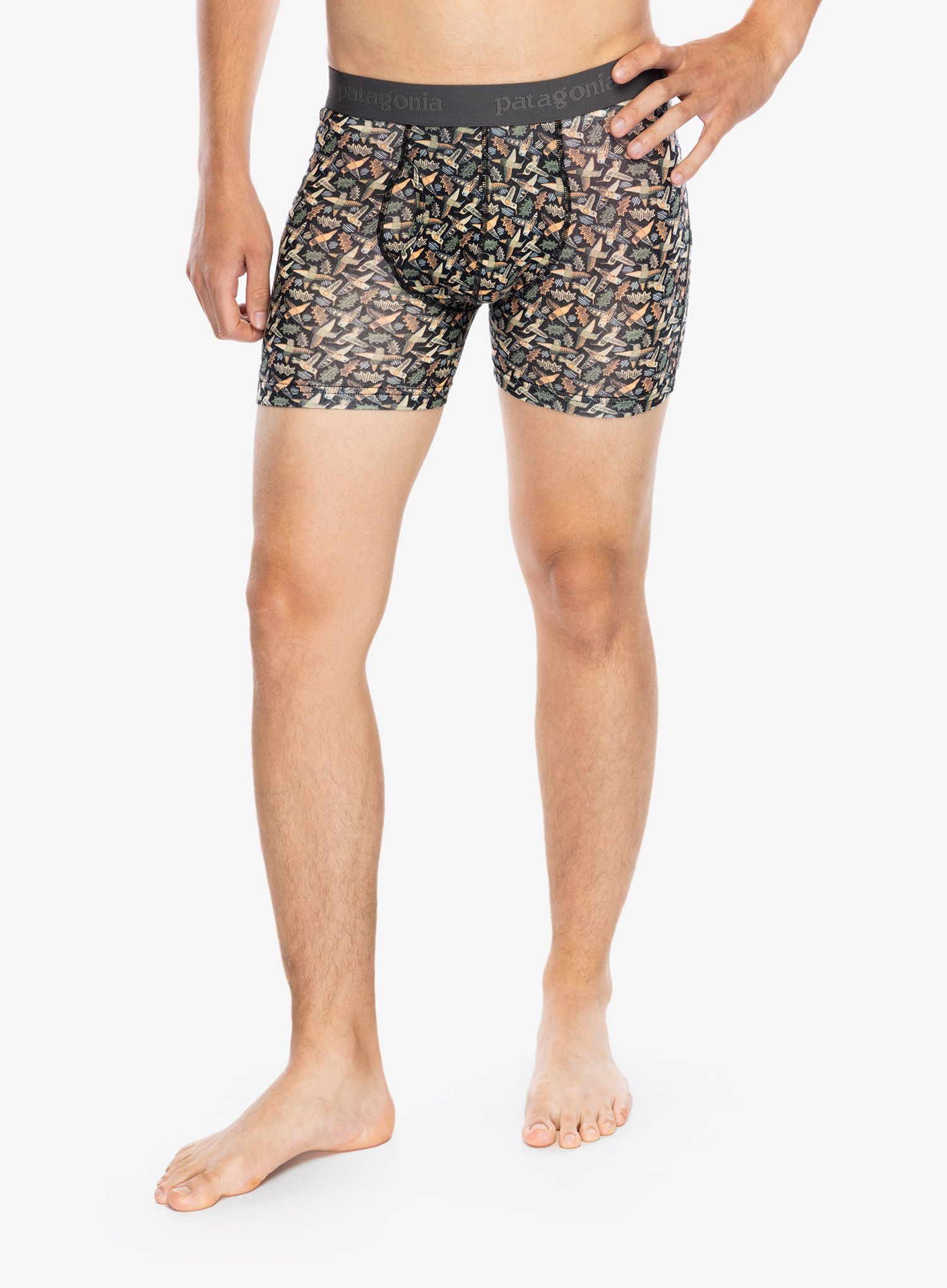 Boksarice Patagonia Essential Boxer Briefs - 3 in - allens party ink black