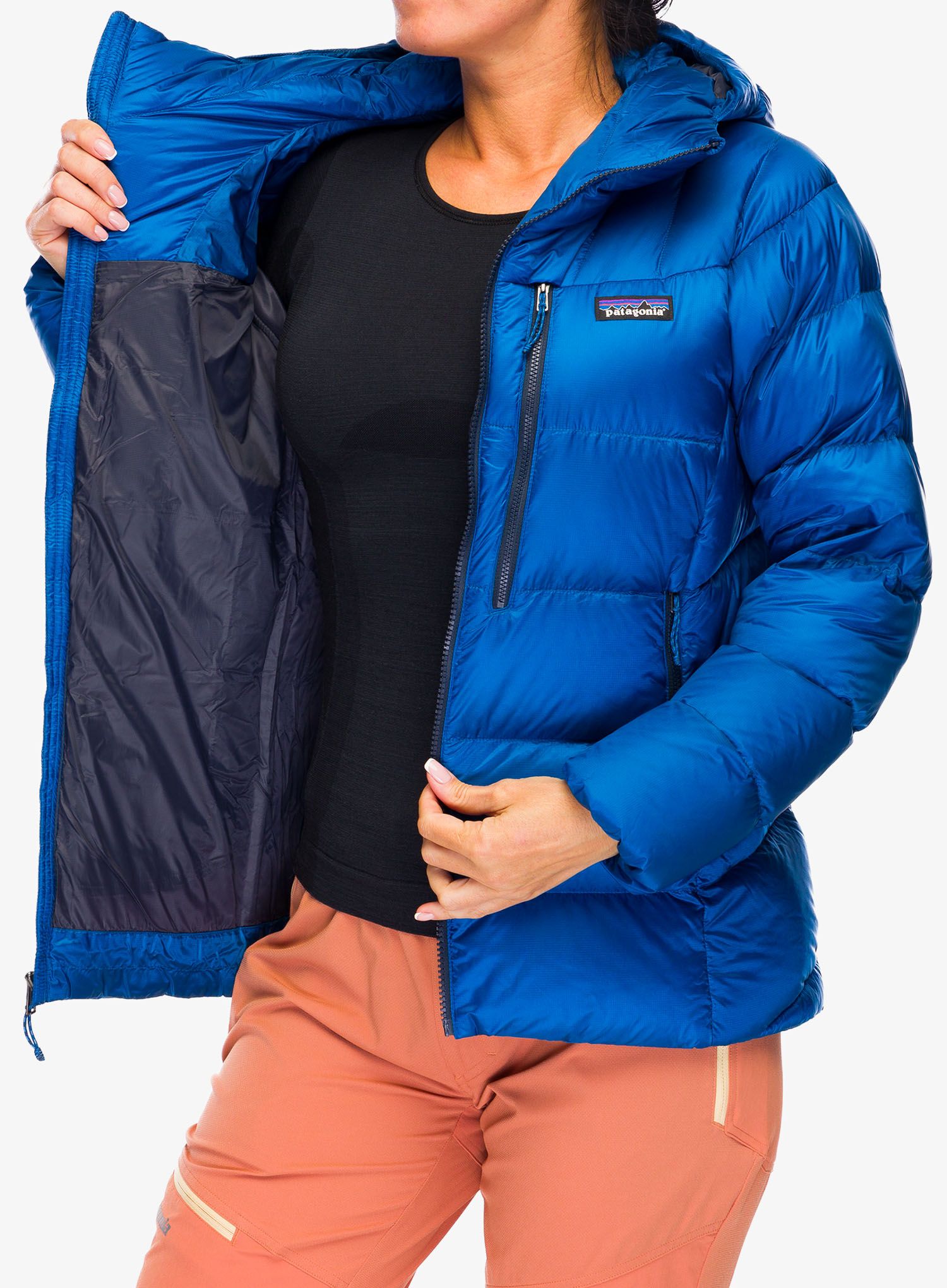 Ženska puhovka Patagonia Fitz Roy Down Hoody - endles blue