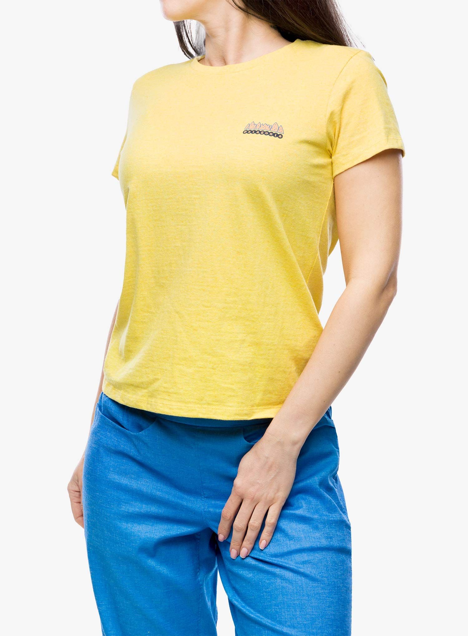 Ženska majica s potiskom Patagonia Fitz Roy Wild Responsibili-Tee - milled yellow