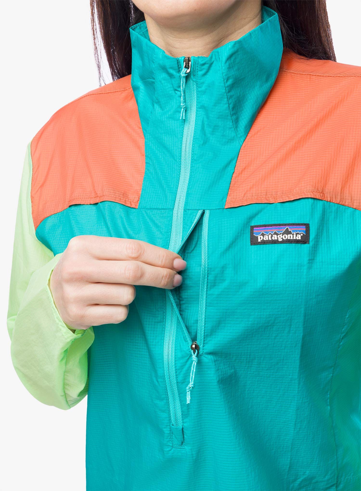 Ženska jakna za tek Patagonia Houdini Stash 1/2 Zip Pullover - subtidal blue