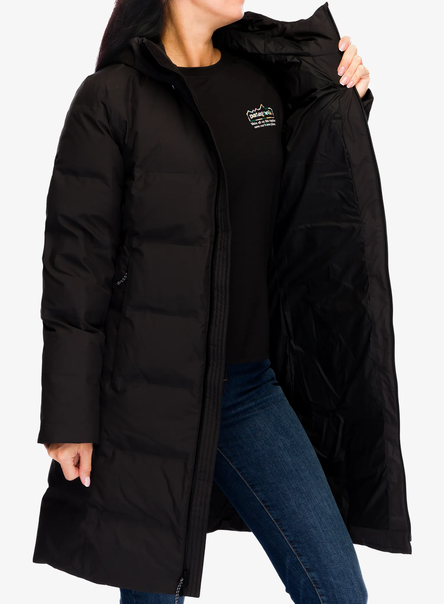 Puhast plašč Patagonia Jackson Glacier Parka - black