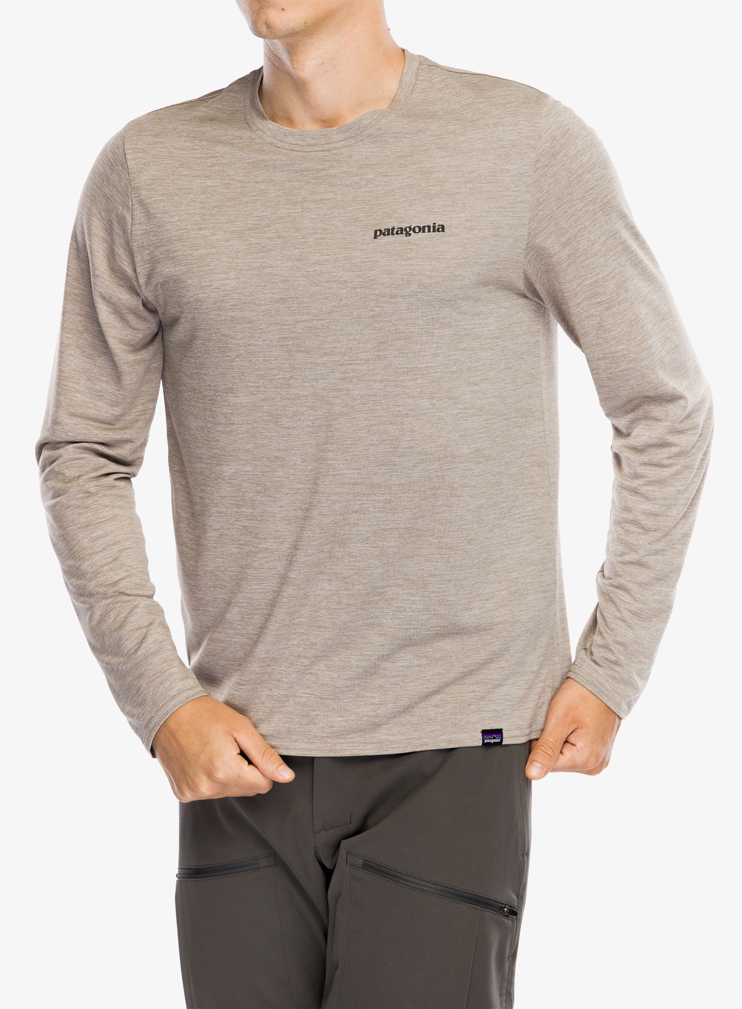 Majica z dolgimi rokavi Patagonia L/S Cap Cool Daily Graphic Shirt Waters - fitz roy trout seabird grey
