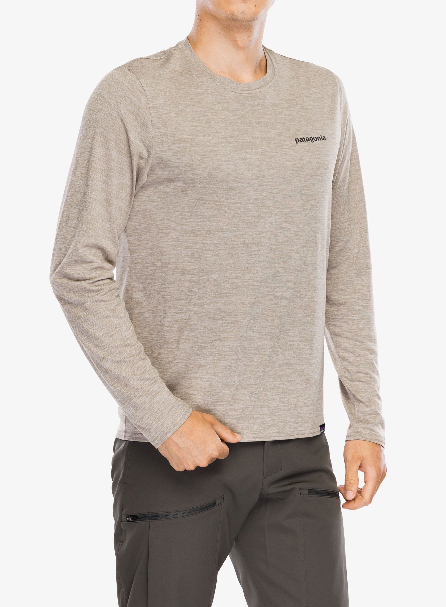 Majica z dolgimi rokavi Patagonia L/S Cap Cool Daily Graphic Shirt Waters - fitz roy trout seabird grey
