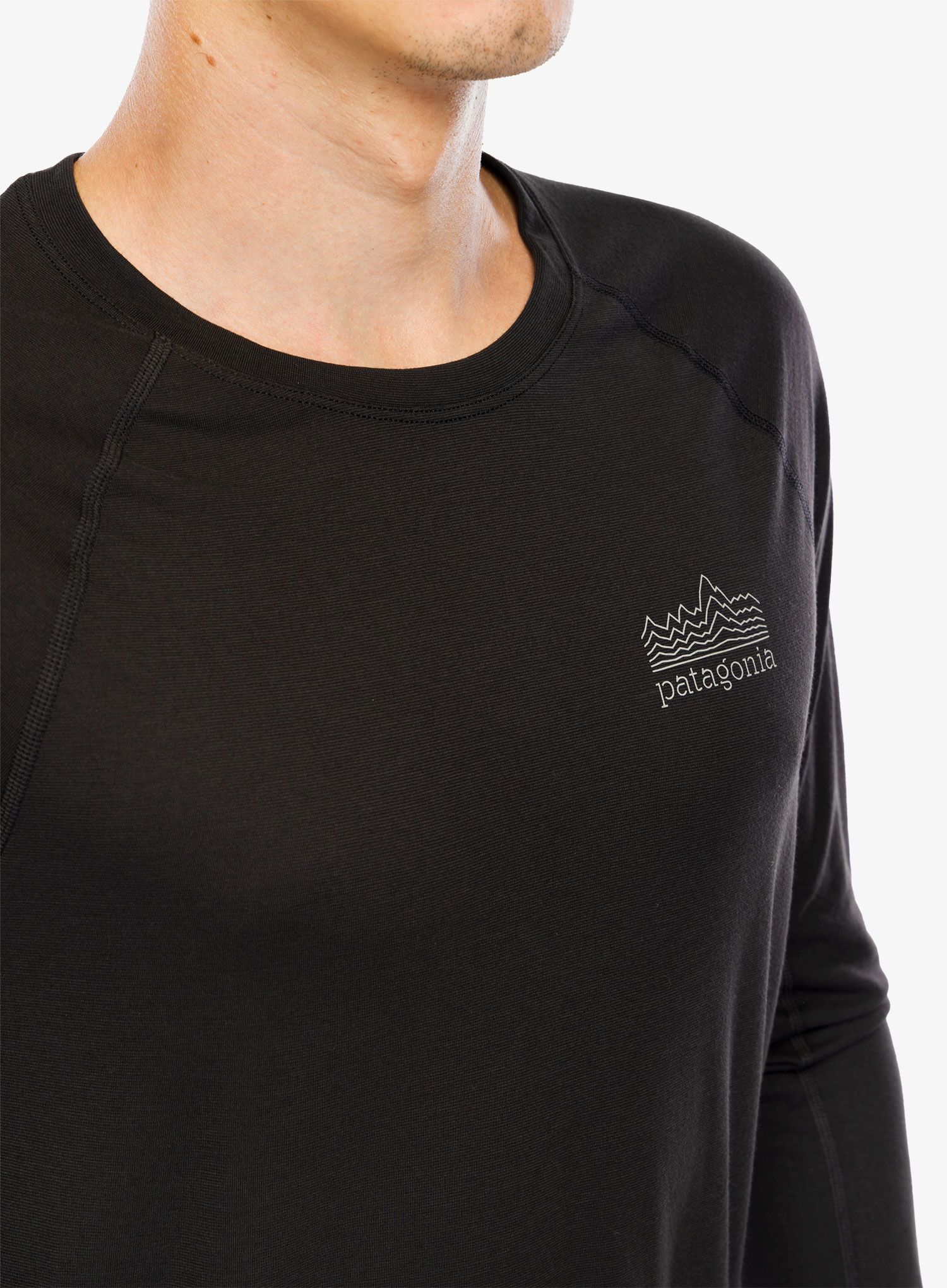 Puloverji brez kapuce Patagonia L/S Cap Cool Trail Graphic Shirt - strata stencil black