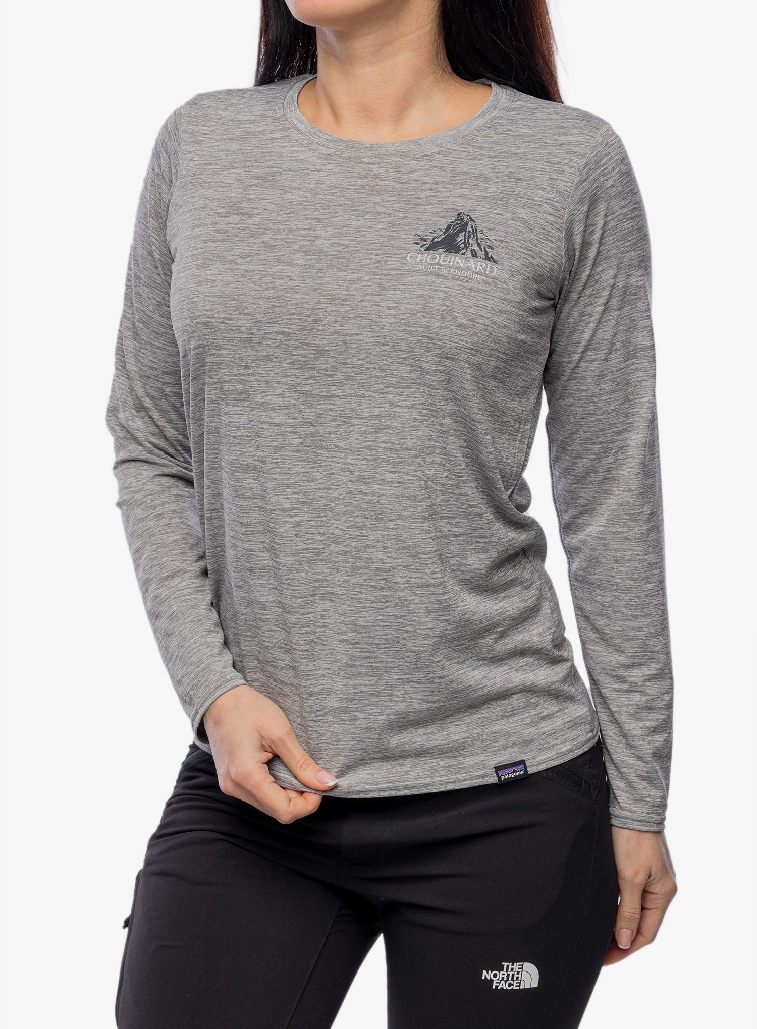 Ženska jopica brez kapuce Patagonia L/S Cap Cool Daily Graphic Shirt Lands - crest/grey