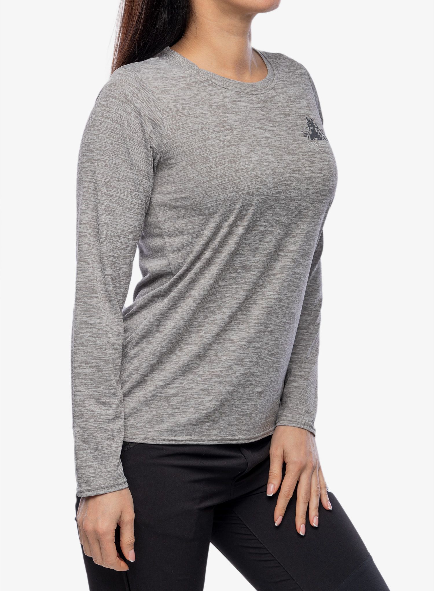 Ženska jopica brez kapuce Patagonia L/S Cap Cool Daily Graphic Shirt Lands - crest/grey
