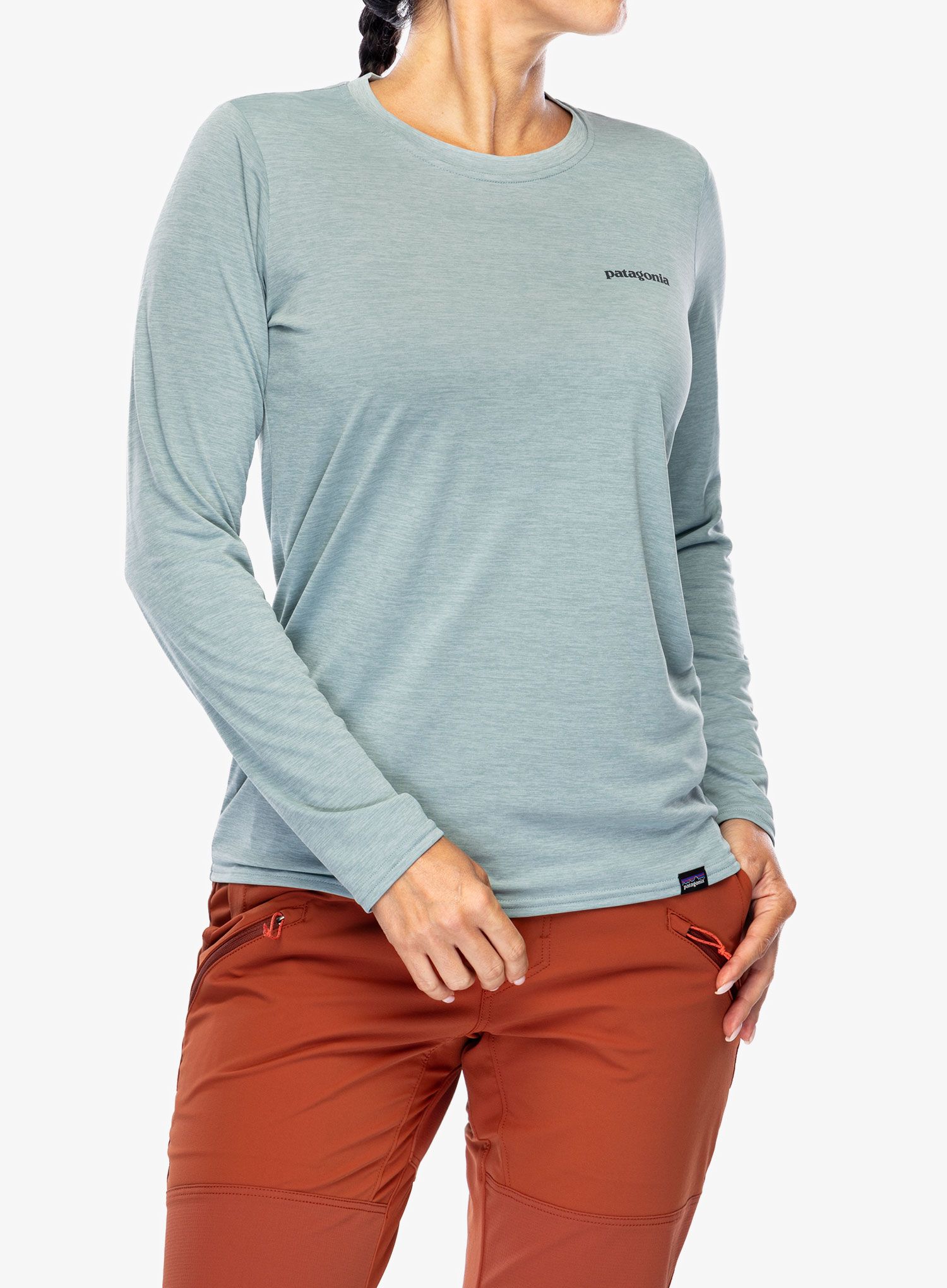 Ženski longsleeve Patagonia L/S Cap Cool Daily Graphic Shirt Waters - casting logo thermal blue