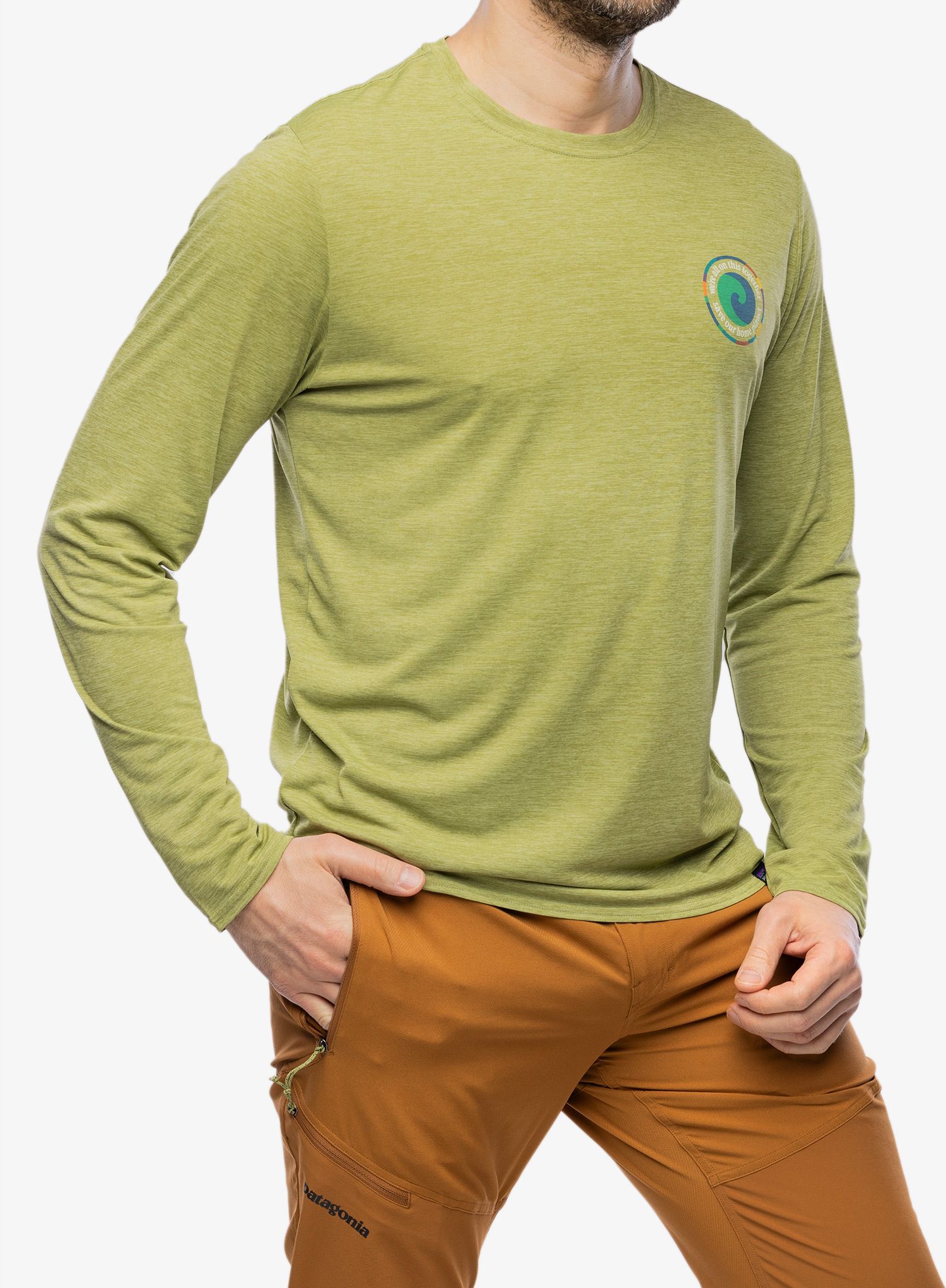 Puloverji brez kapuce Patagonia L/S Cap Cool Daily Graphic Shirt - unity fitz/green
