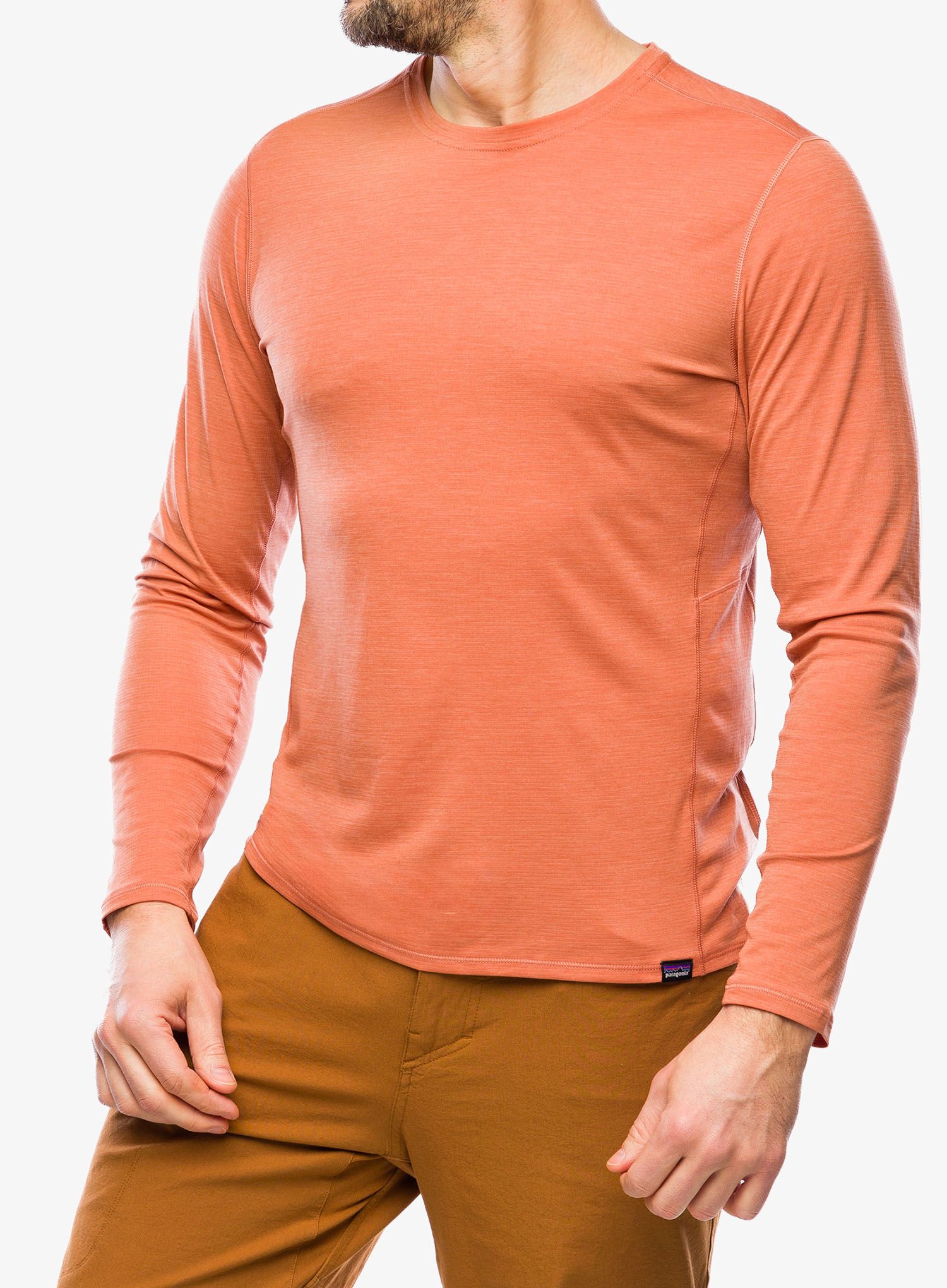 Puloverji brez kapuce Patagonia L/S Cap Cool Lightweight Shirt - clay/sienna clay