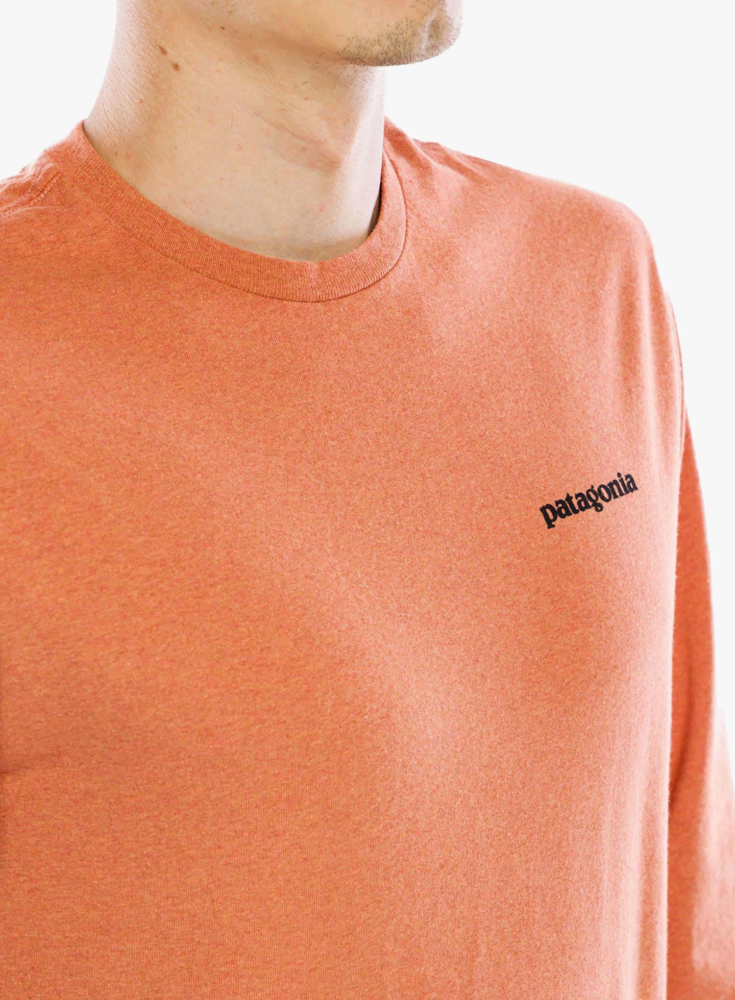 Puloverji brez kapuce Patagonia L/S P-6 Logo Responsibili-Tee - redtail rust