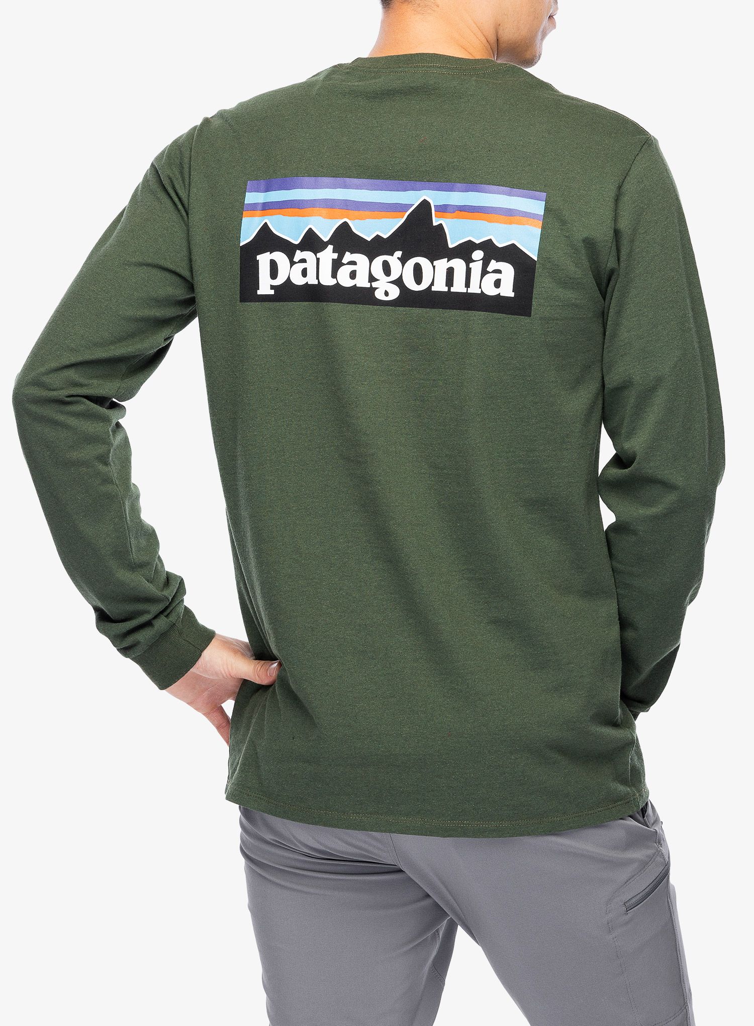 Majica z dolgimi rokavi Patagonia L/S P-6 Logo Responsibili-Tee - torrey pine green