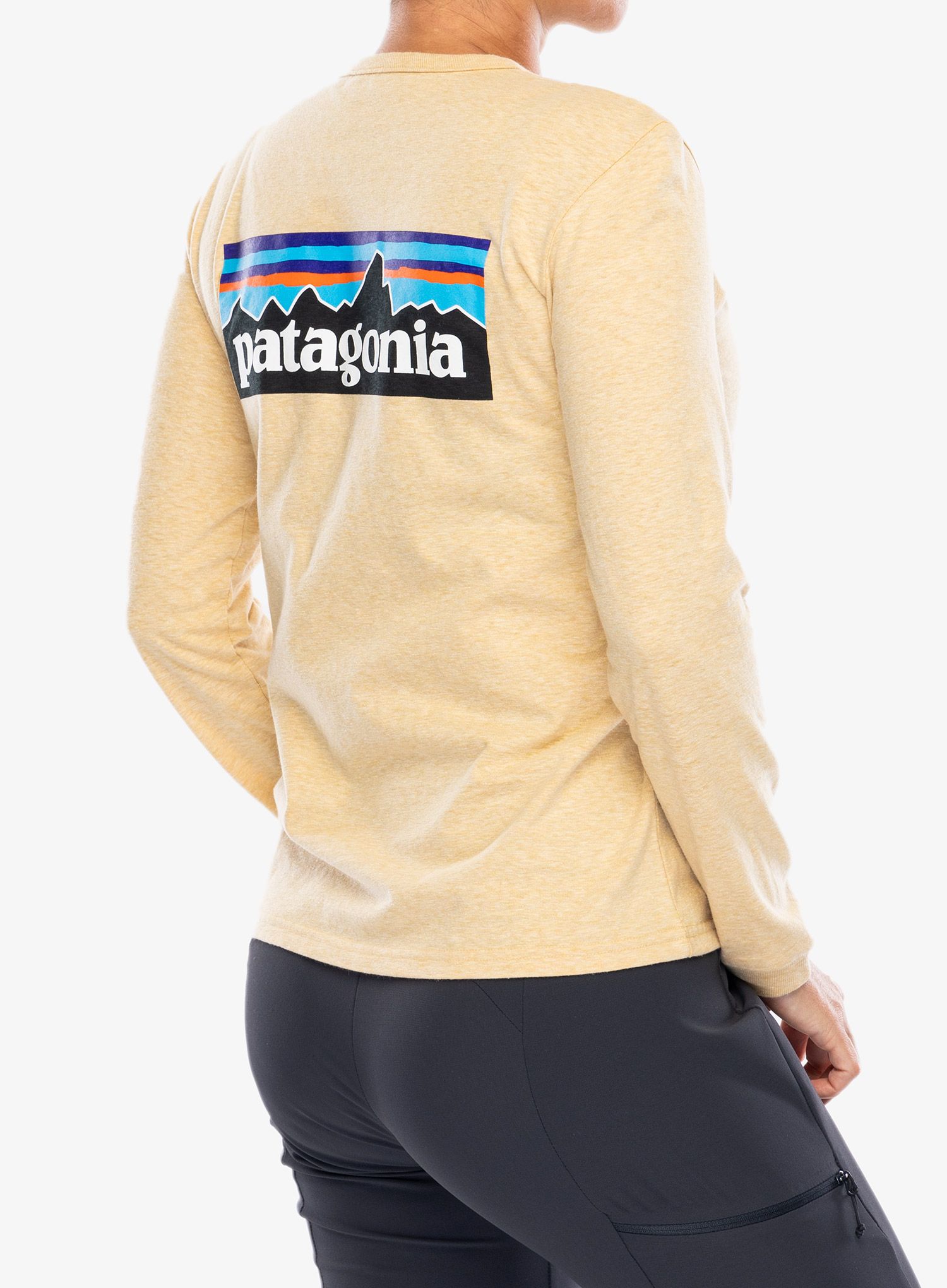 Ženski longsleeve Patagonia L/S P-6 Logo Responsibili-Tee - beeswax tan