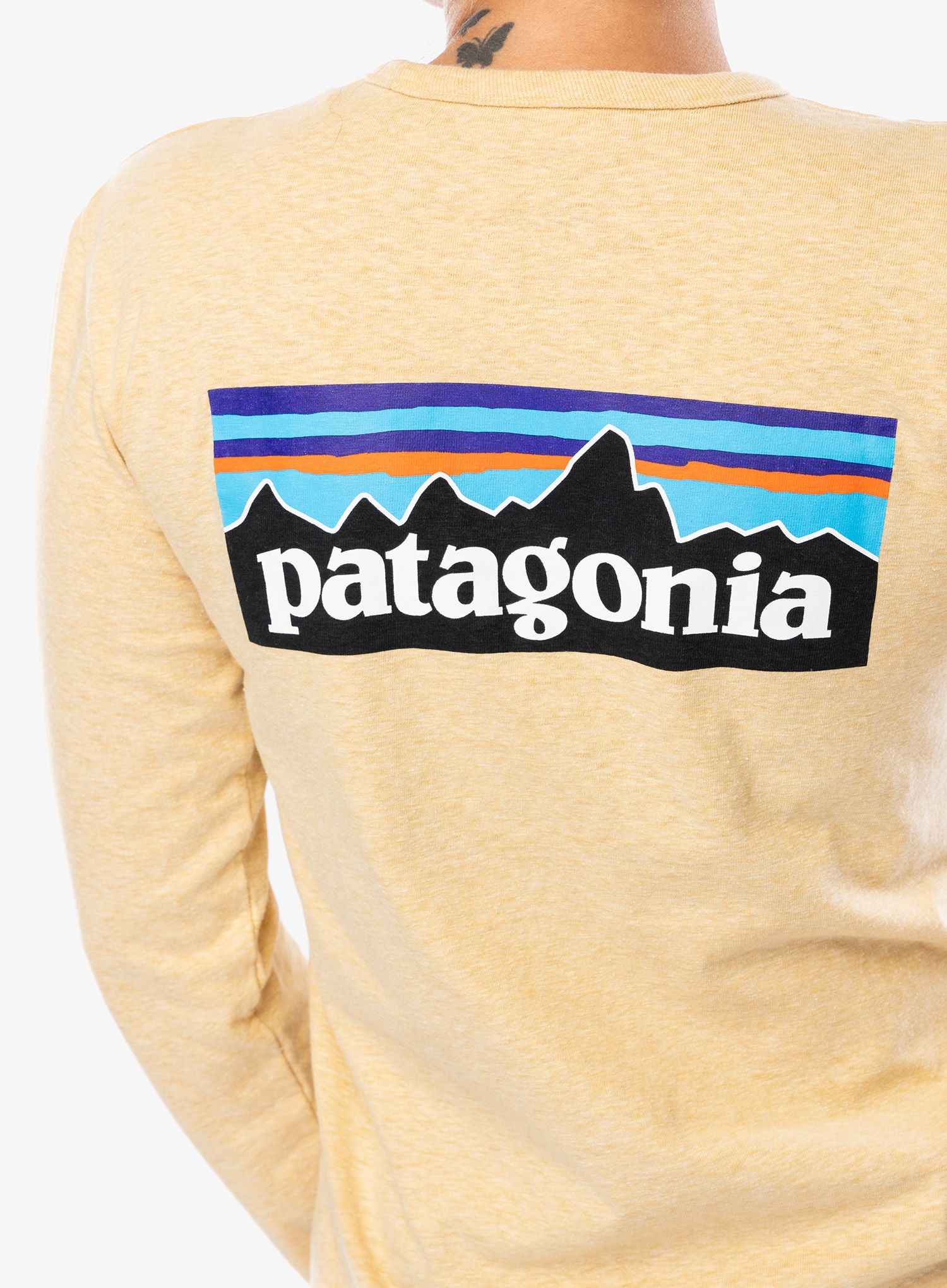 Ženski longsleeve Patagonia L/S P-6 Logo Responsibili-Tee - beeswax tan