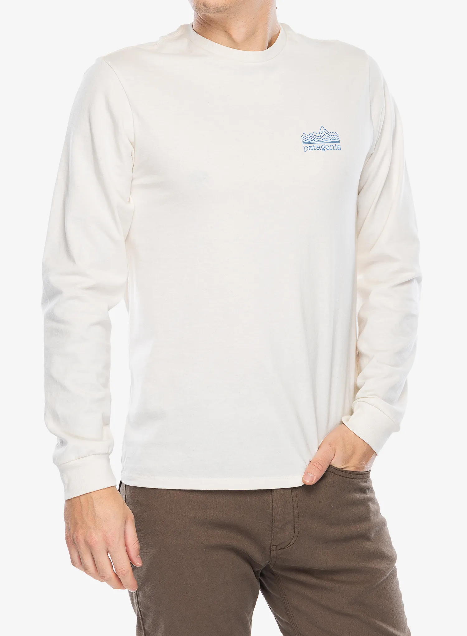 Majica z dolgimi rokavi Patagonia L/S Strataspire Responsibili-Tee - birch white