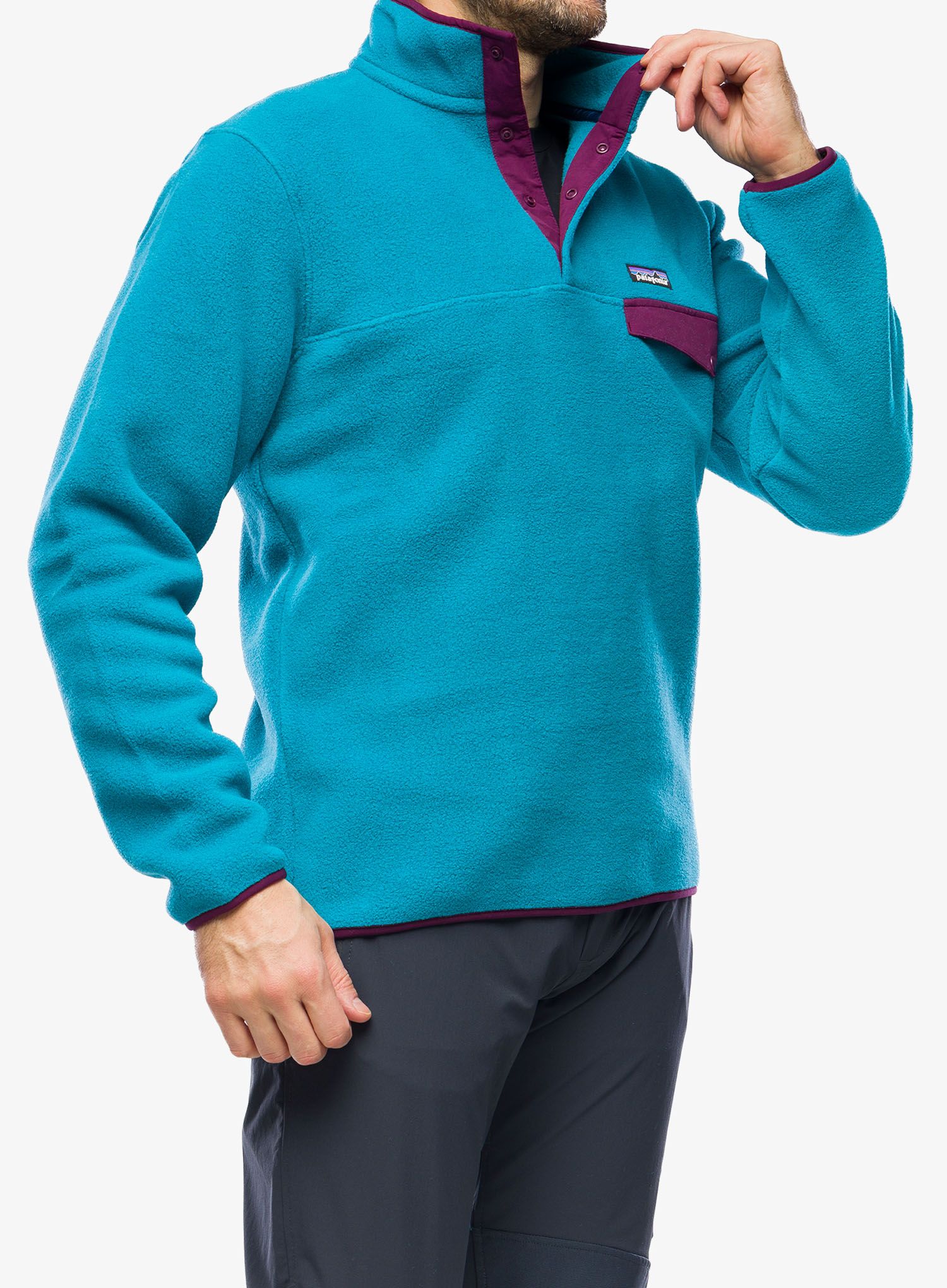 Puloverji brez kapuce Patagonia Lightweight Synch Snap-T Pullover - belay blue