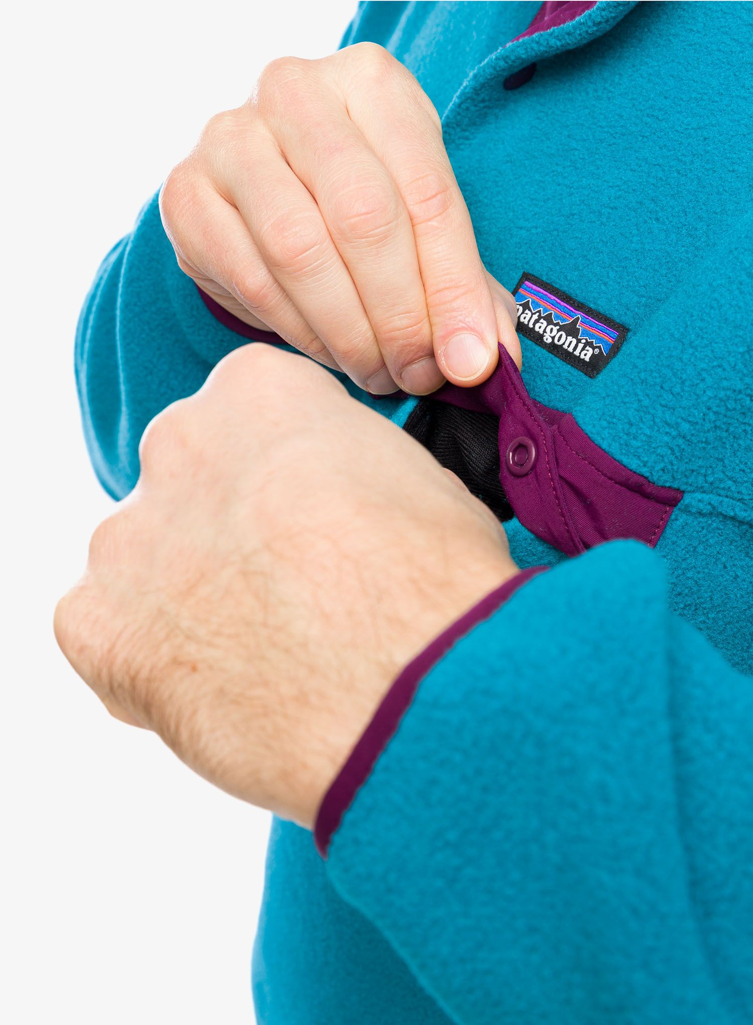 Puloverji brez kapuce Patagonia Lightweight Synch Snap-T Pullover - belay blue