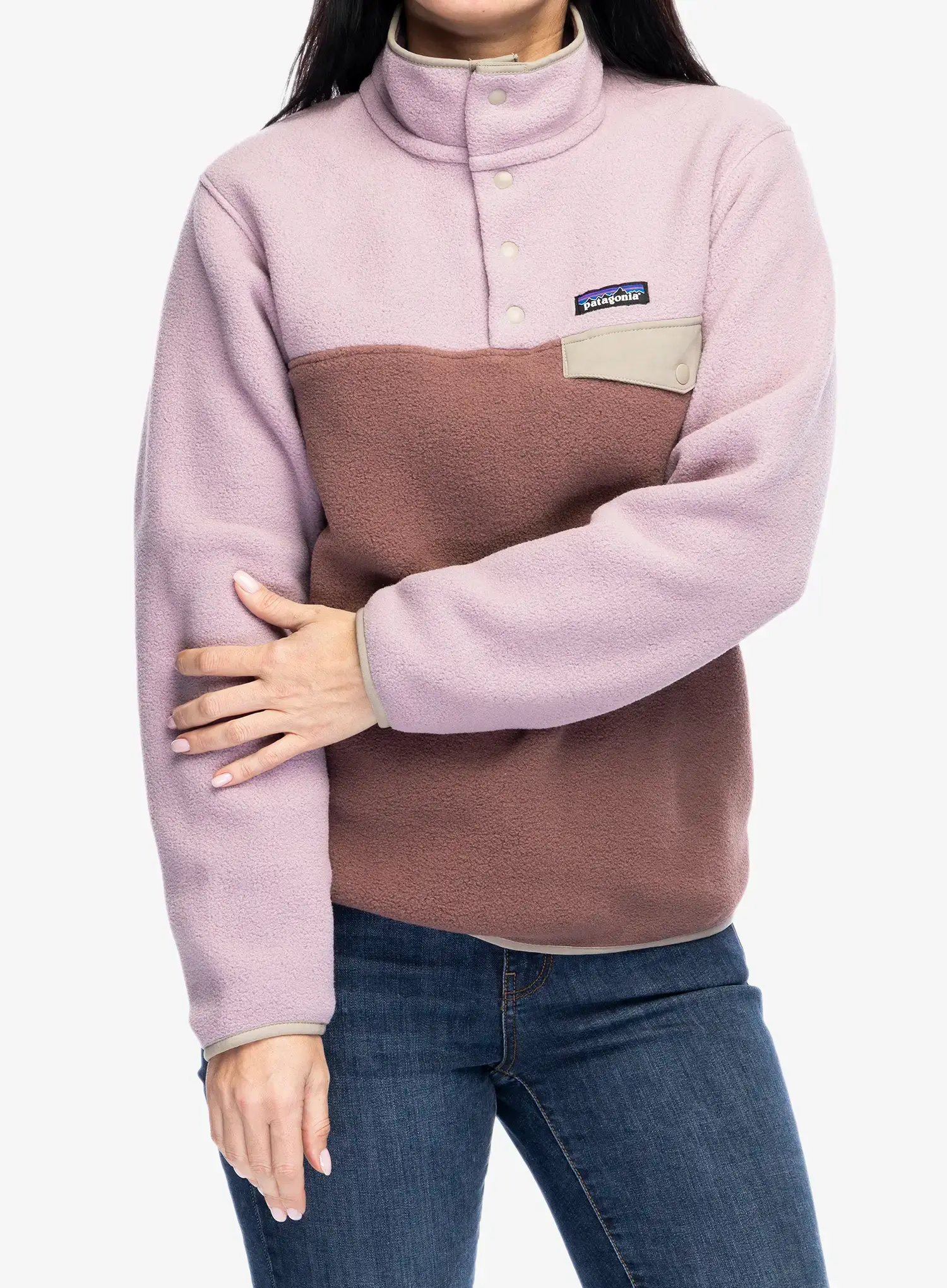 Ženski flis Patagonia Lightweight Synch Snap-T Pullover - dulse mauve