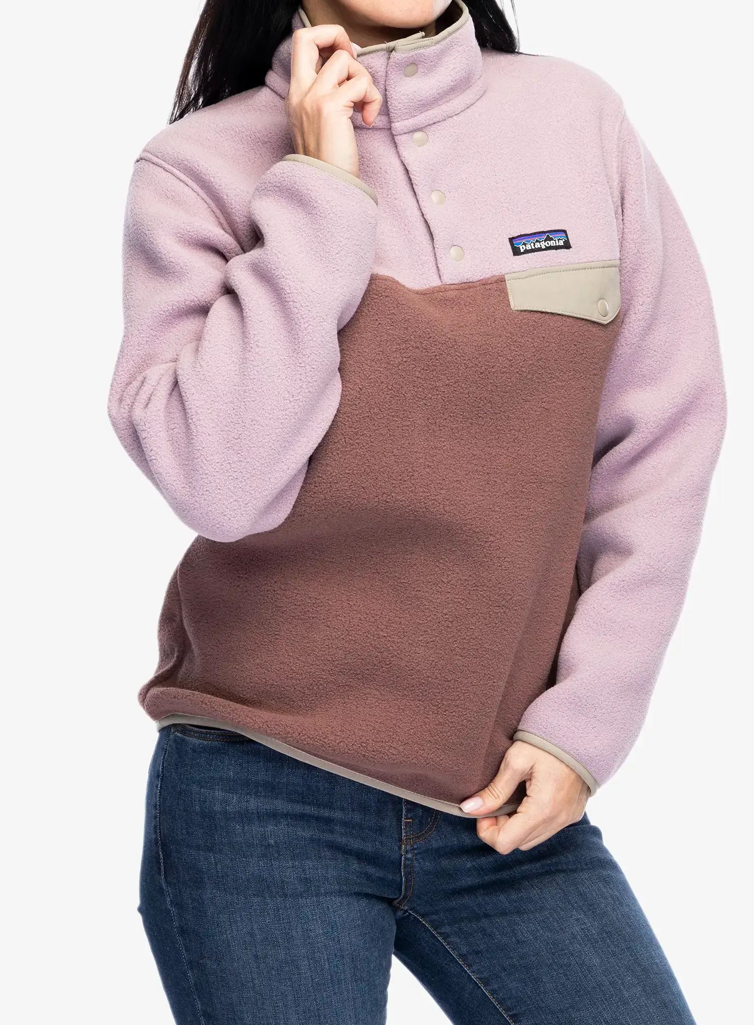 Ženski flis Patagonia Lightweight Synch Snap-T Pullover - dulse mauve