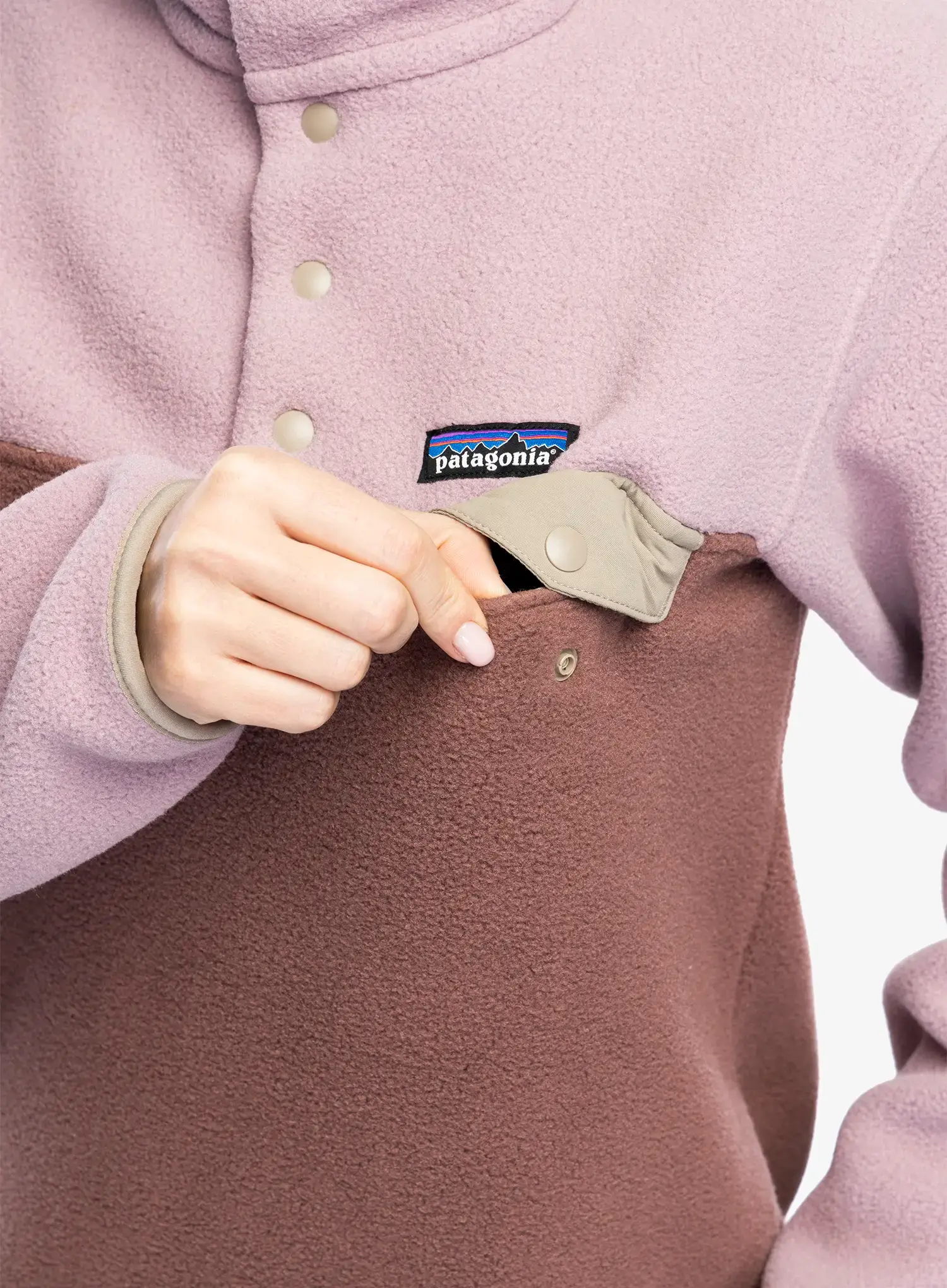 Ženski flis Patagonia Lightweight Synch Snap-T Pullover - dulse mauve