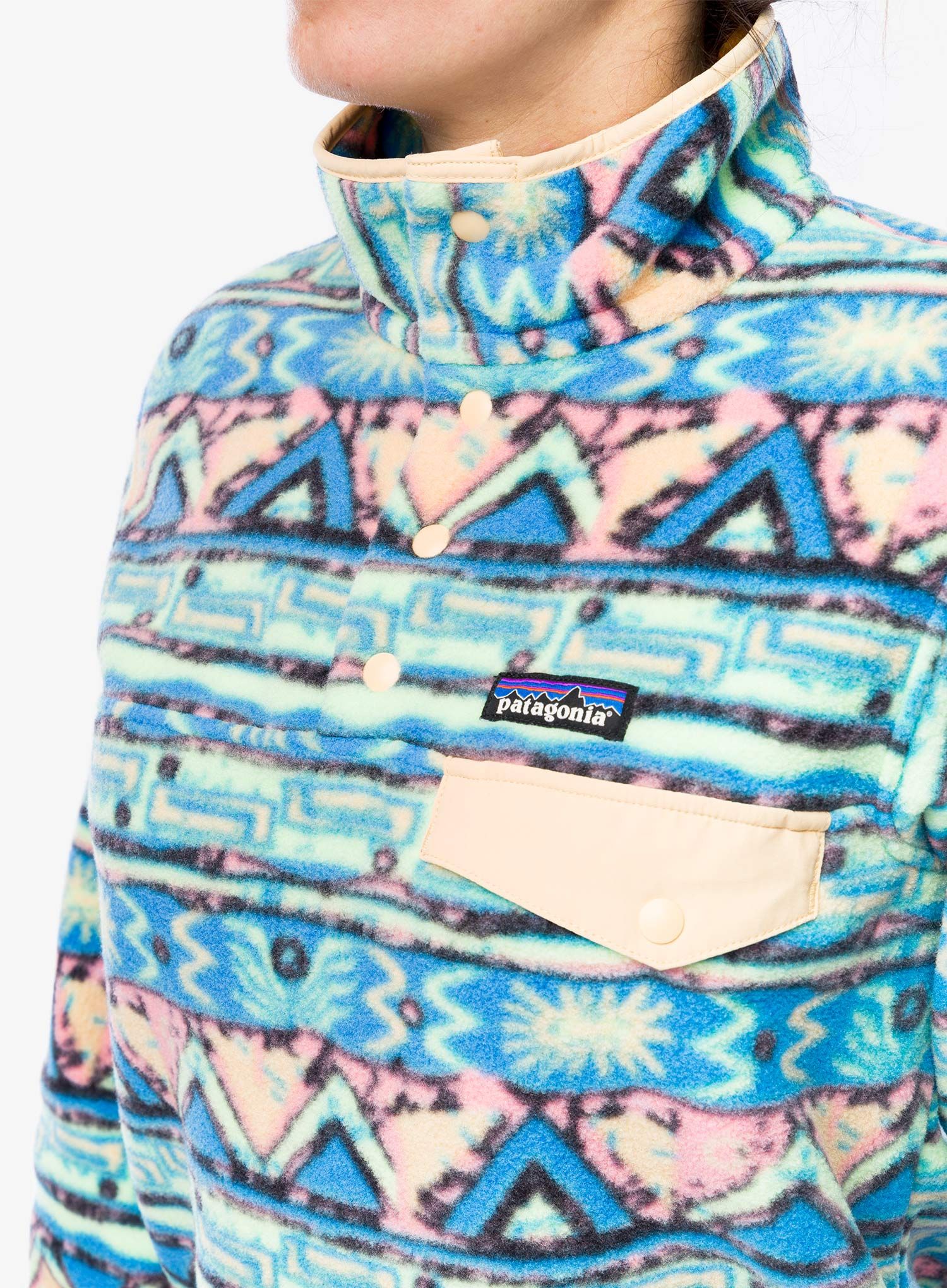 Ženski flis Patagonia Lightweight Synch Snap-T Pullover - high hopes/salamander